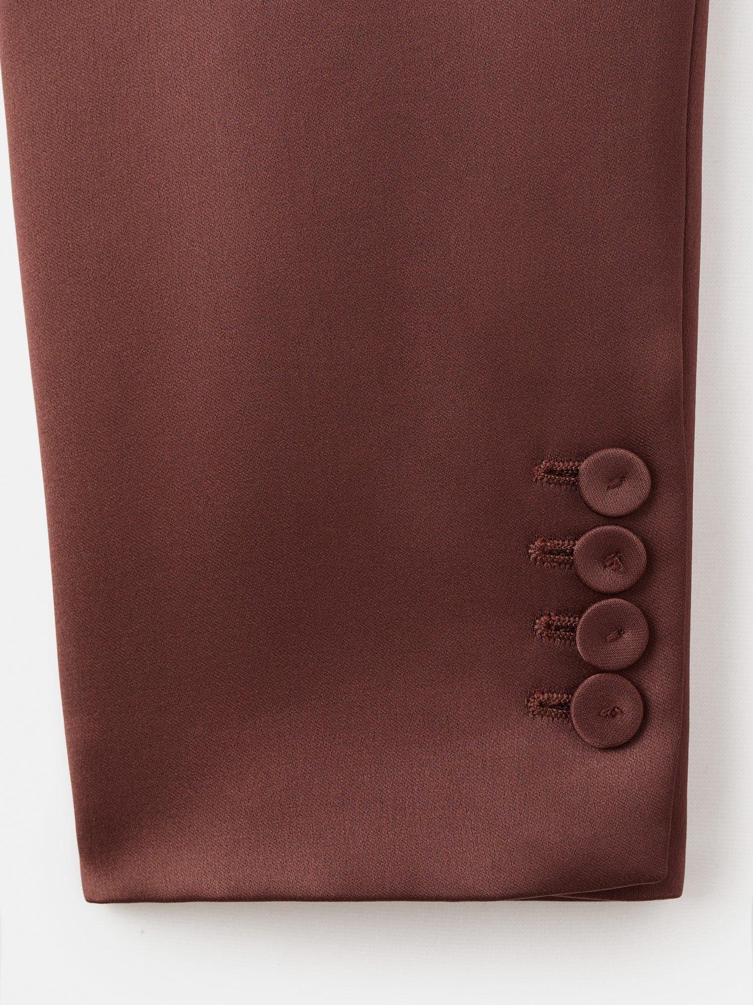 Product image 5 of 7, which shows Mango Gilda Satin Double-Breasted Blazer, Brown, L