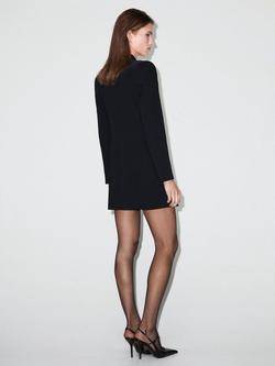 Mango Loidi Long Sleeve V Neck Mini Dress - view 2, Black