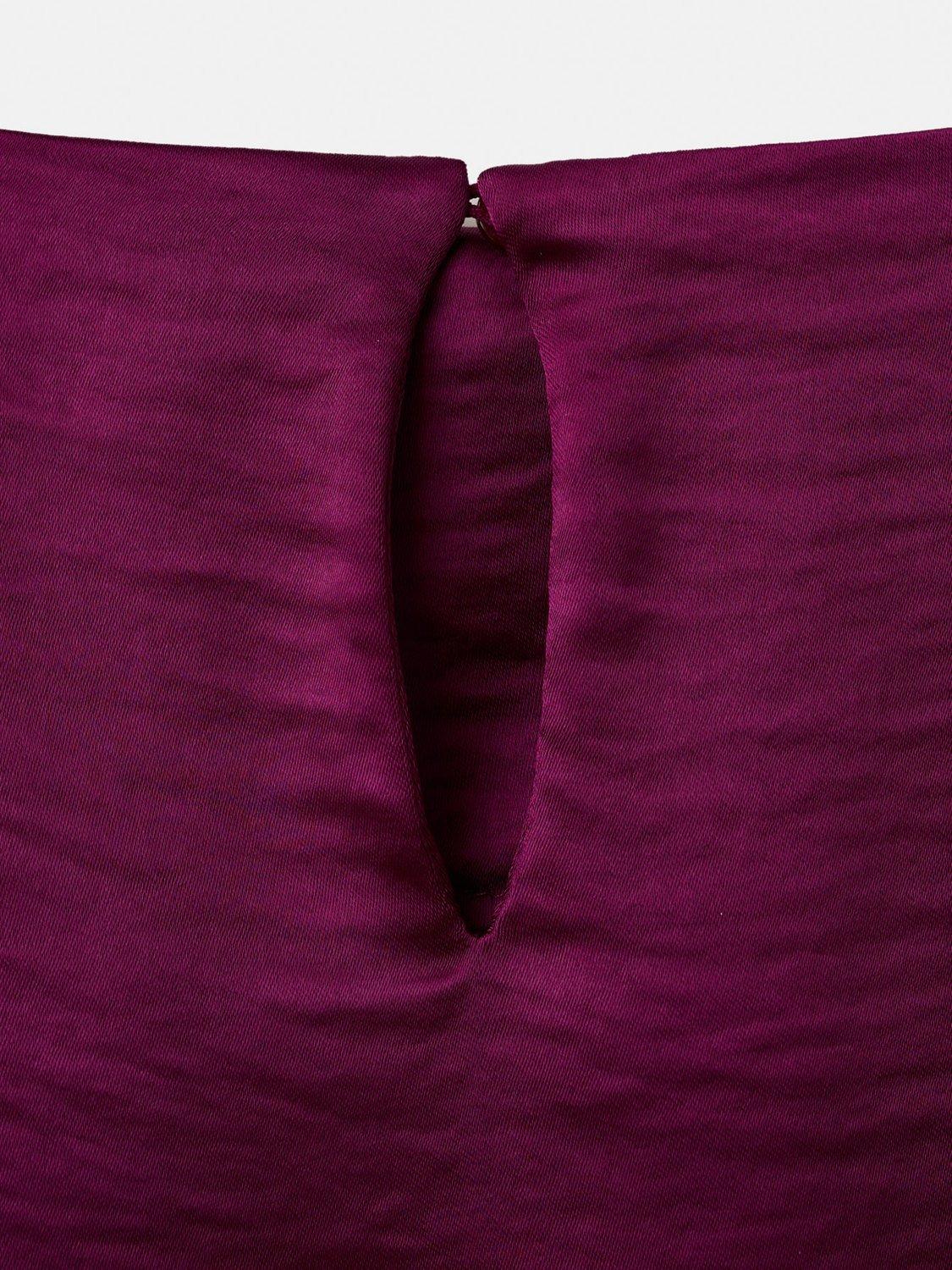 Product image 7 of 7, which shows Mango Sori Drape Mini Dress, Berry, 10