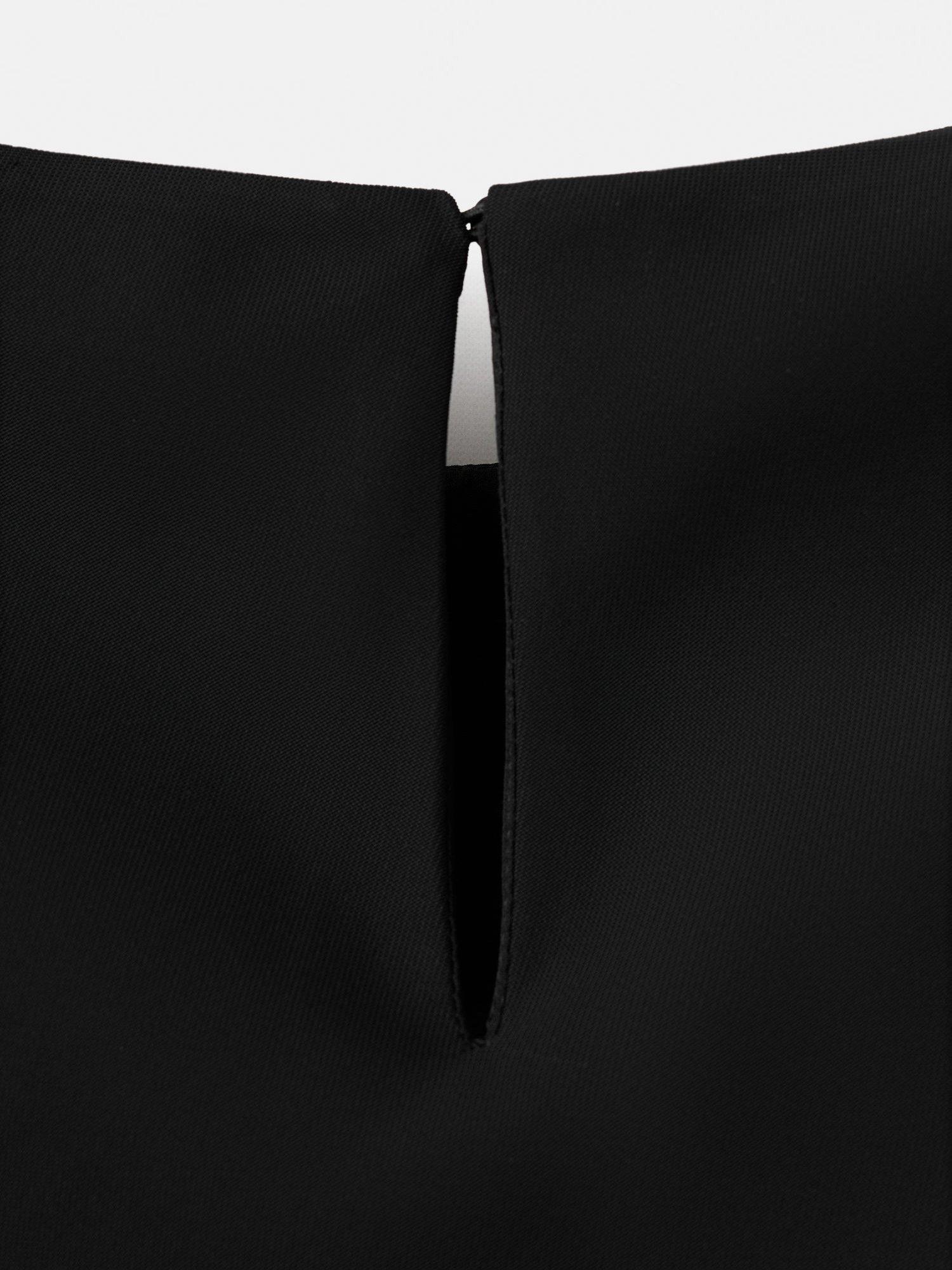 Product image 7 of 7, which shows Mango Stoop Asymmetric Sleeve Dress, Black, 10