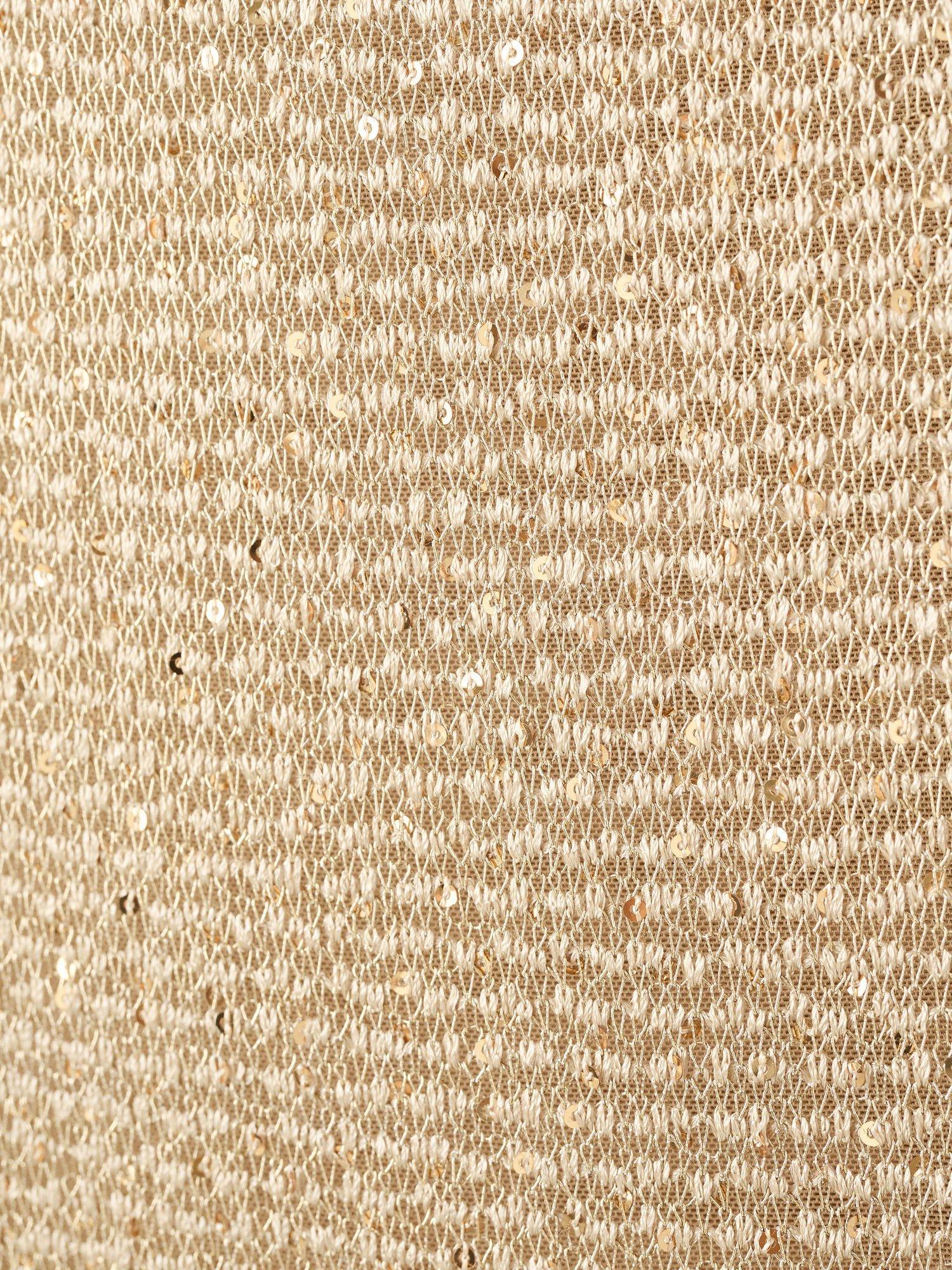 Product image 5 of 7, which shows Mango Sparkle Fine Knit Dress, Gold, 10