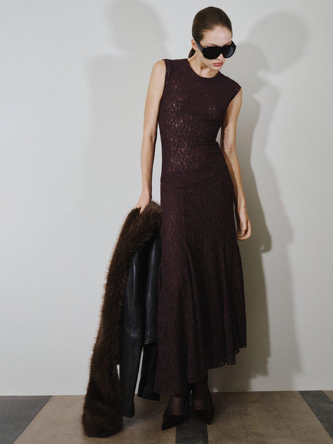 Product image 2 of 7, which shows Mango Kelly Maxi Mermaid Dress , Brown, 10