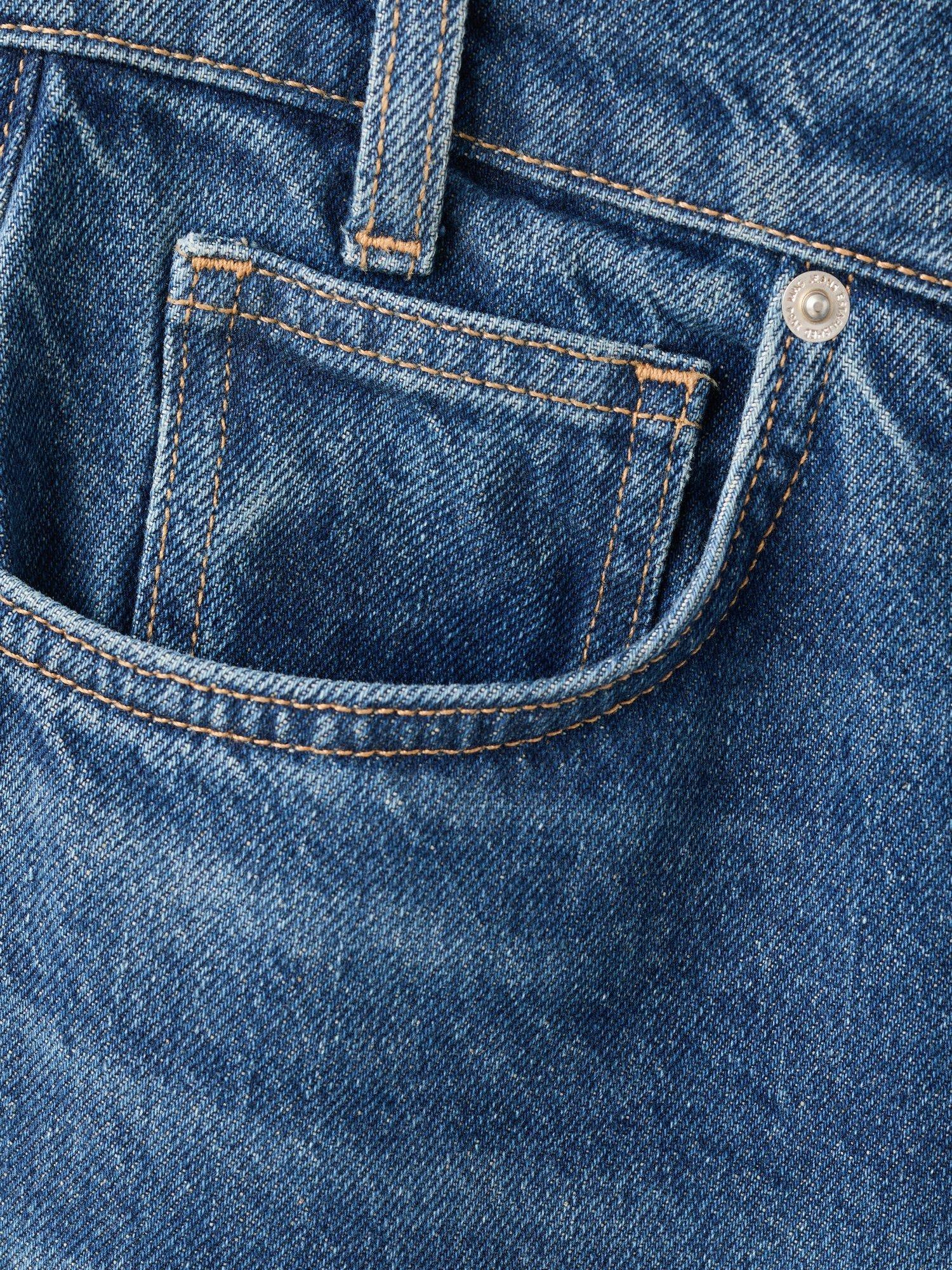 Product image 5 of 6, which shows Mango Malene Asymmetric Waist Jeans, Mid Blue, 10