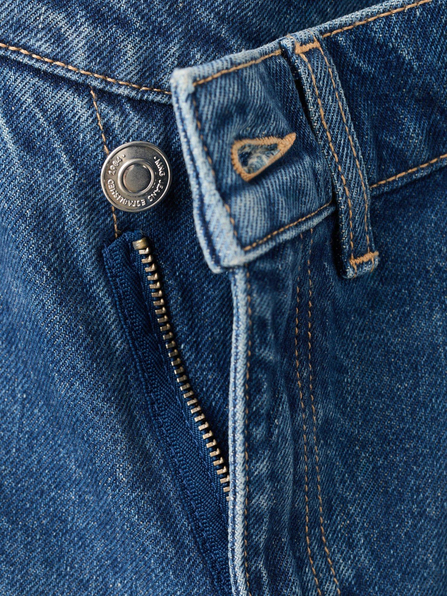 Product image 6 of 6, which shows Mango Malene Asymmetric Waist Jeans, Mid Blue, 10