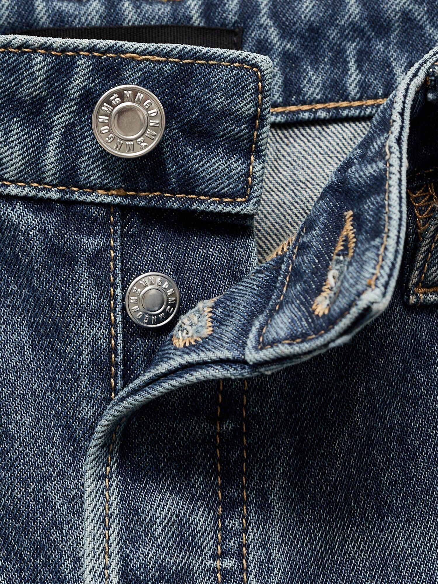 Product image 7 of 7, which shows Mango Seattle Mid Rise Wide Leg Denim Jeans, Blue, 6