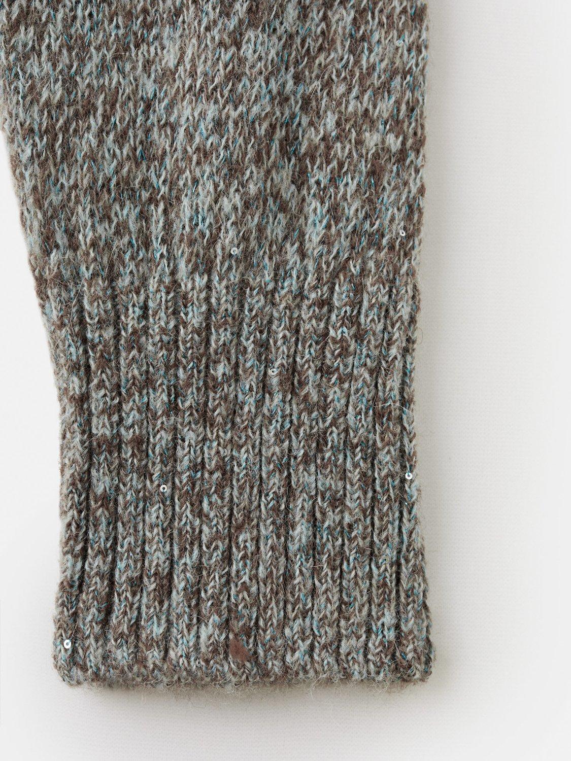Product image 5 of 8, which shows Mango Speckled Lurex Knitted Wool Blend Sweater, Pastel Blue, XL