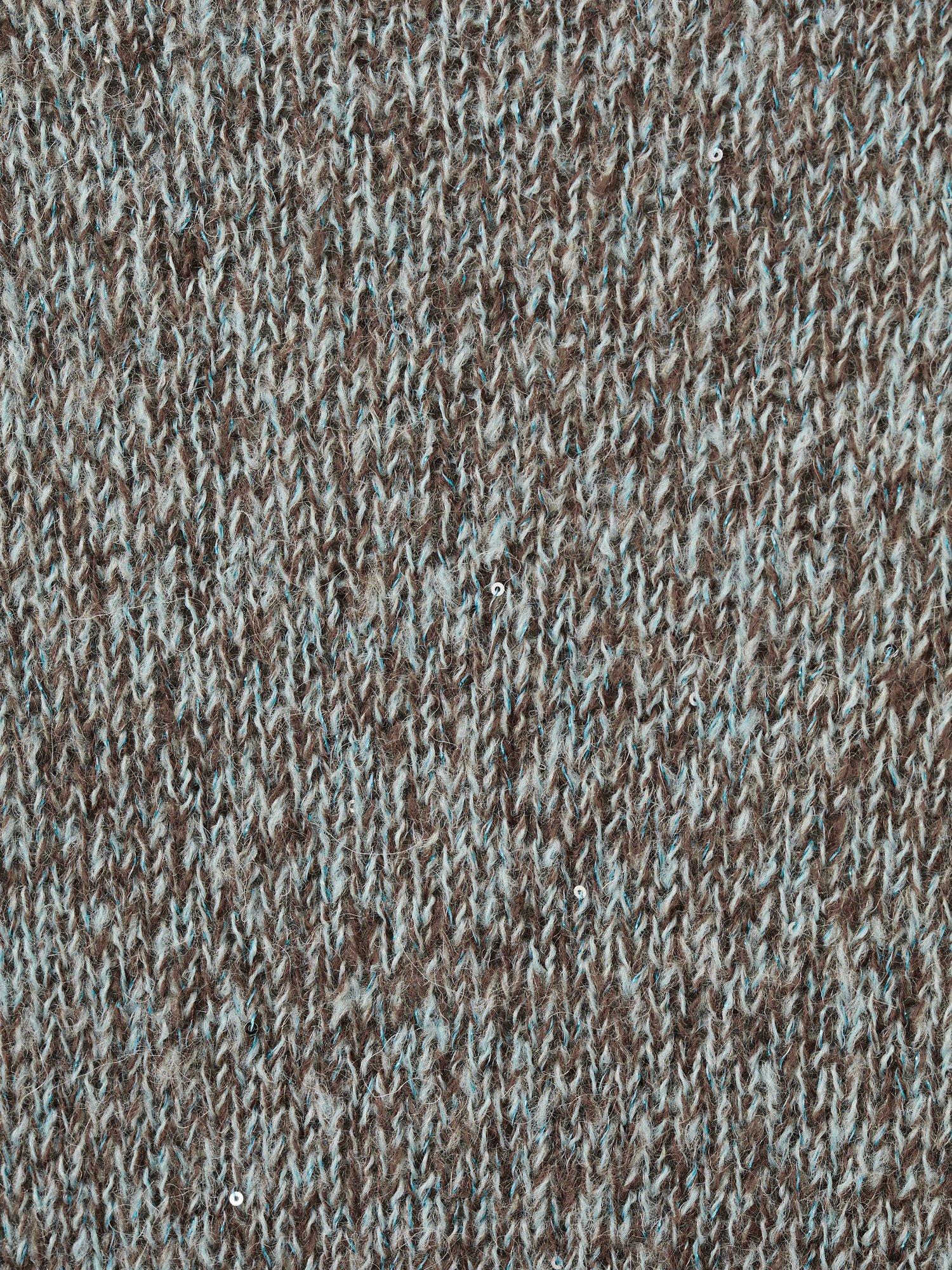 Product image 8 of 8, which shows Mango Speckled Lurex Knitted Wool Blend Sweater, Pastel Blue, XL