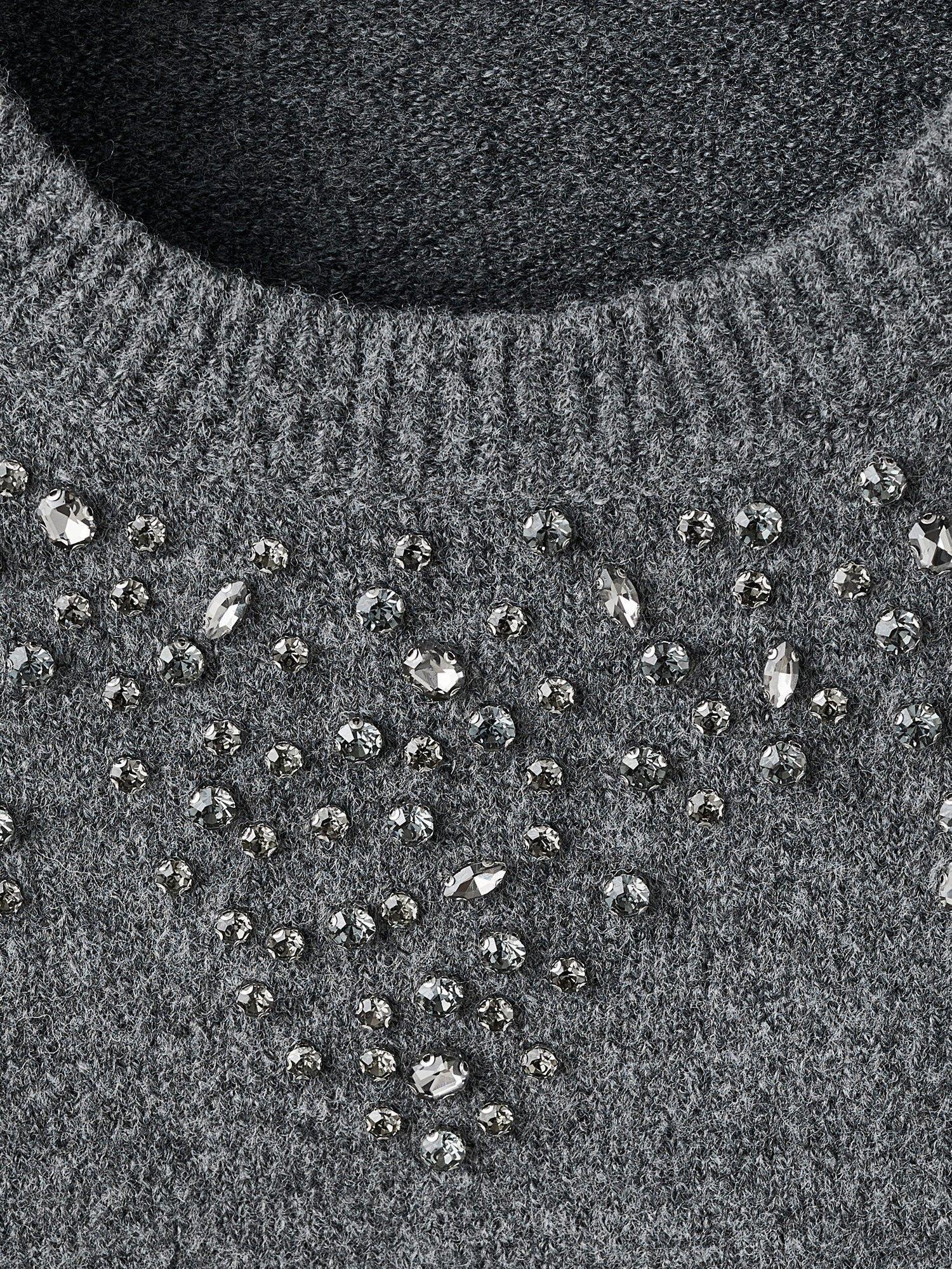 Product image 8 of 8, which shows Mango Estrella Medium Weight Round Neck Jumper , Dark Grey, L