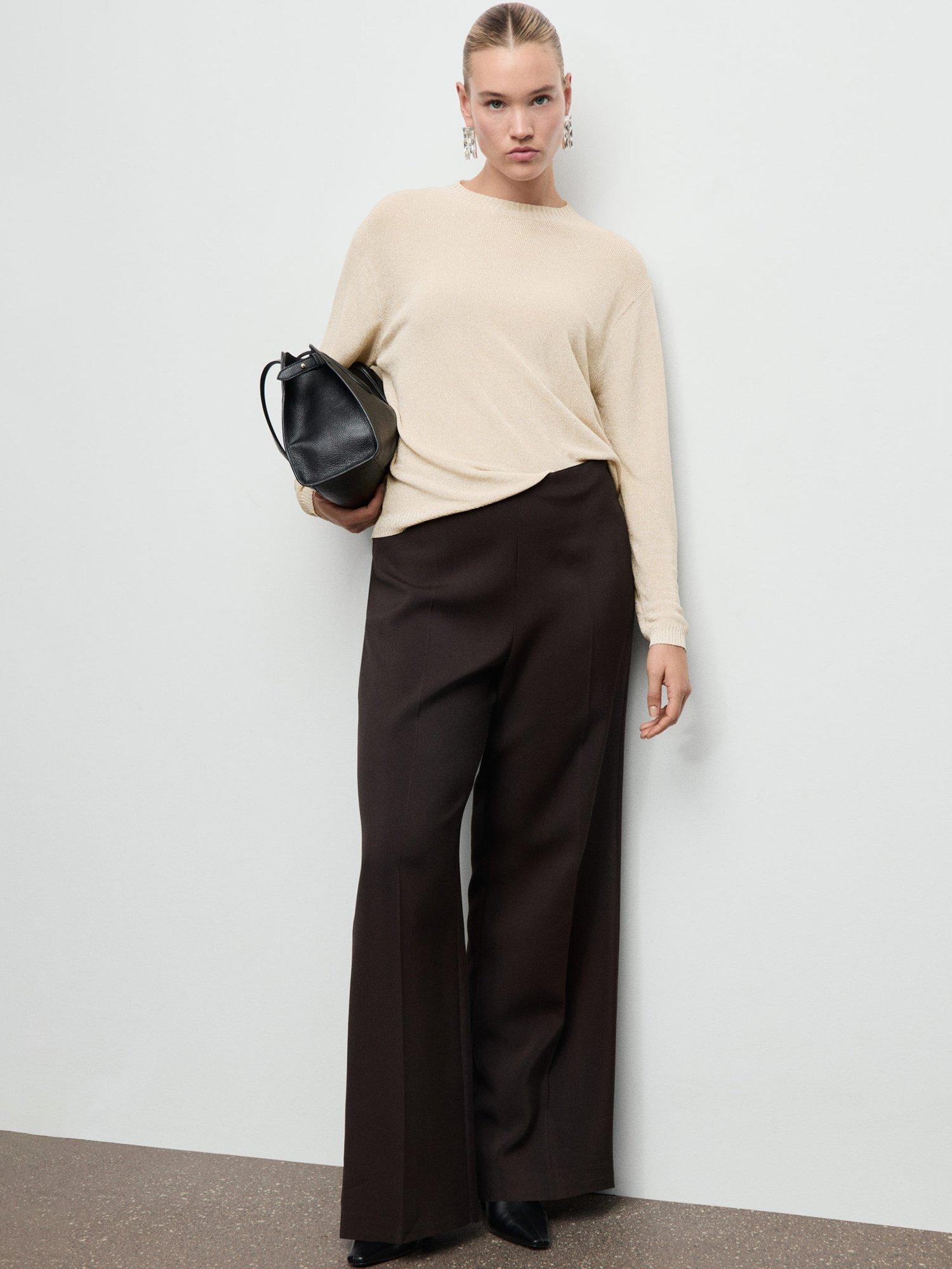 Product image 6 of 7, which shows Mango Klong Sparkle Fine Knit Jumper, Gold, XXXL