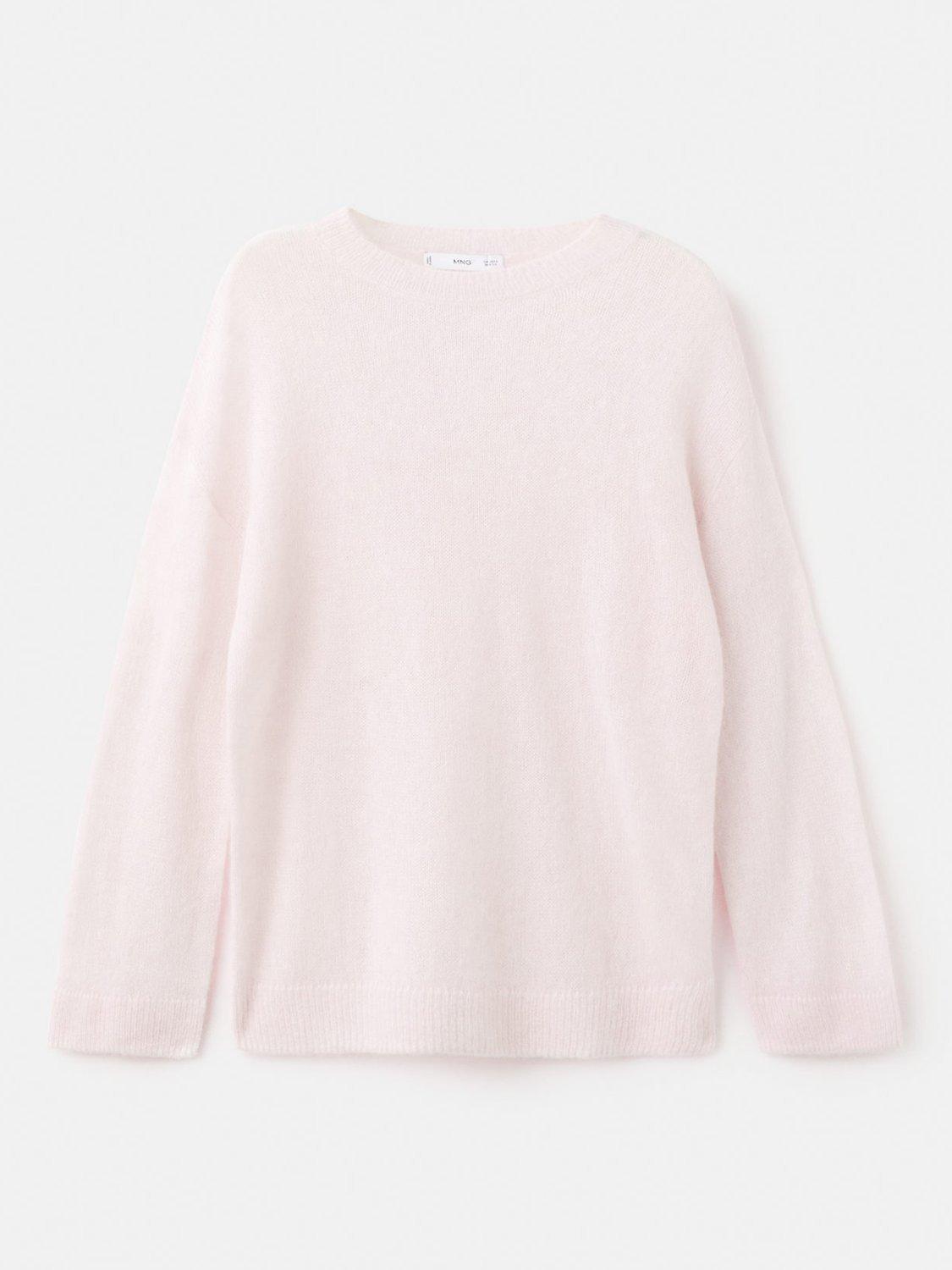 Product image 3 of 6, which shows Mango Wool Blend Sweater, Pastel Pink, S