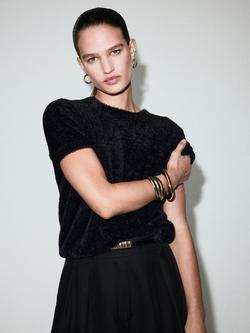 Mango Punyitos Sleeveless Jumper, Black