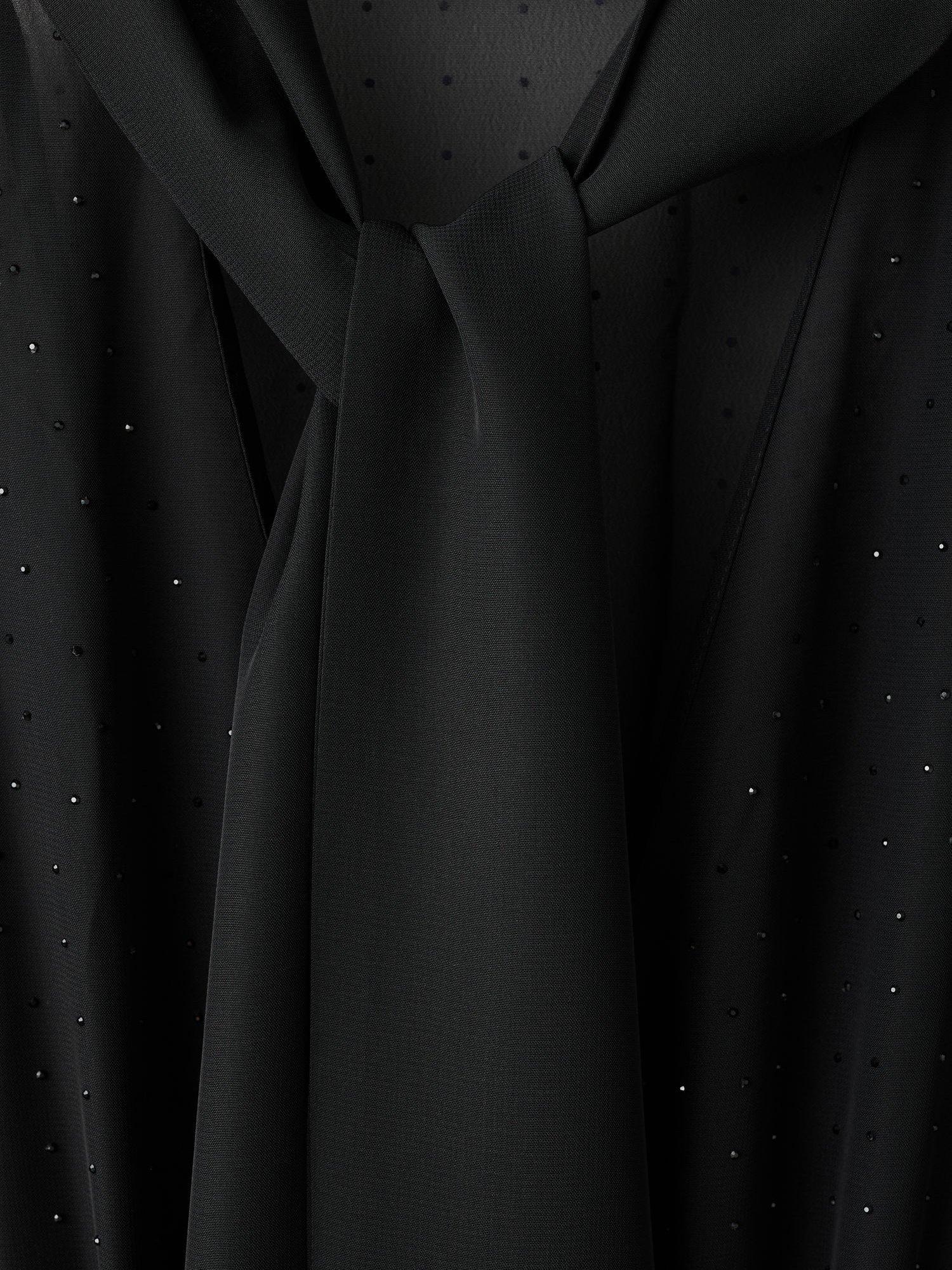 Product image 8 of 8, which shows Mango Tracy Tie Neck Tailored Jumpsuit, Black, L