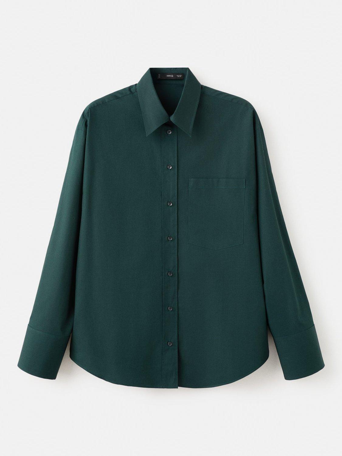 Product image 1 of 7, which shows Mango Keta Long Sleeve Shirt, Green, 10