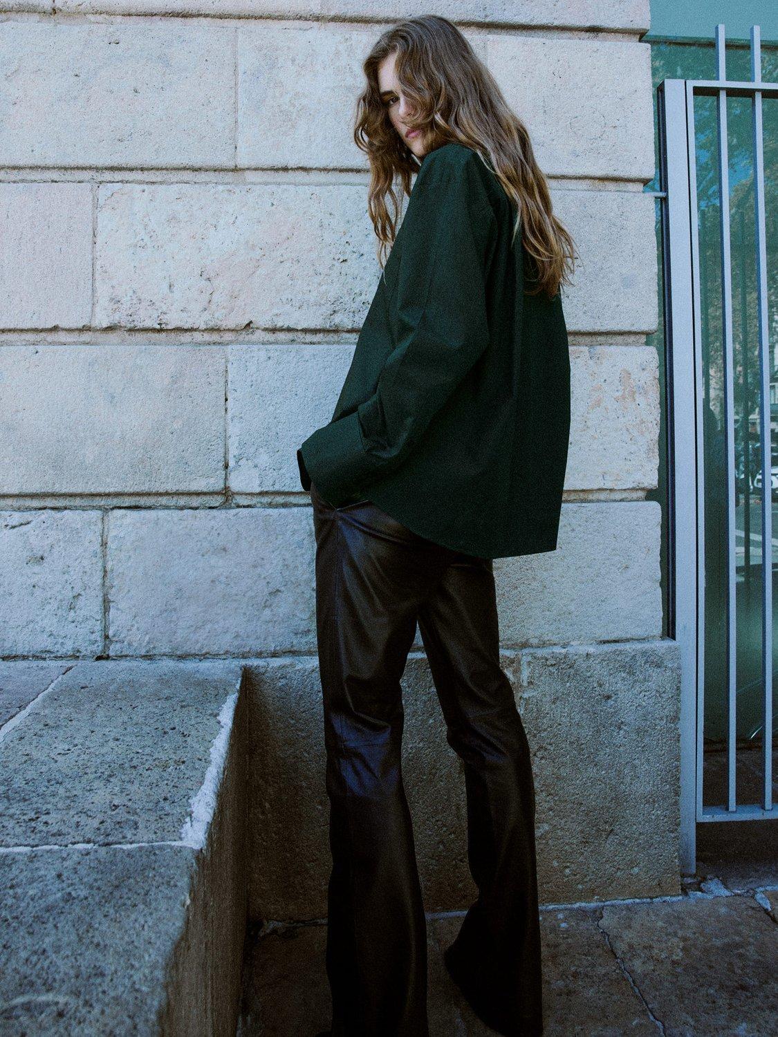 Product image 6 of 7, which shows Mango Keta Long Sleeve Shirt, Green, 10