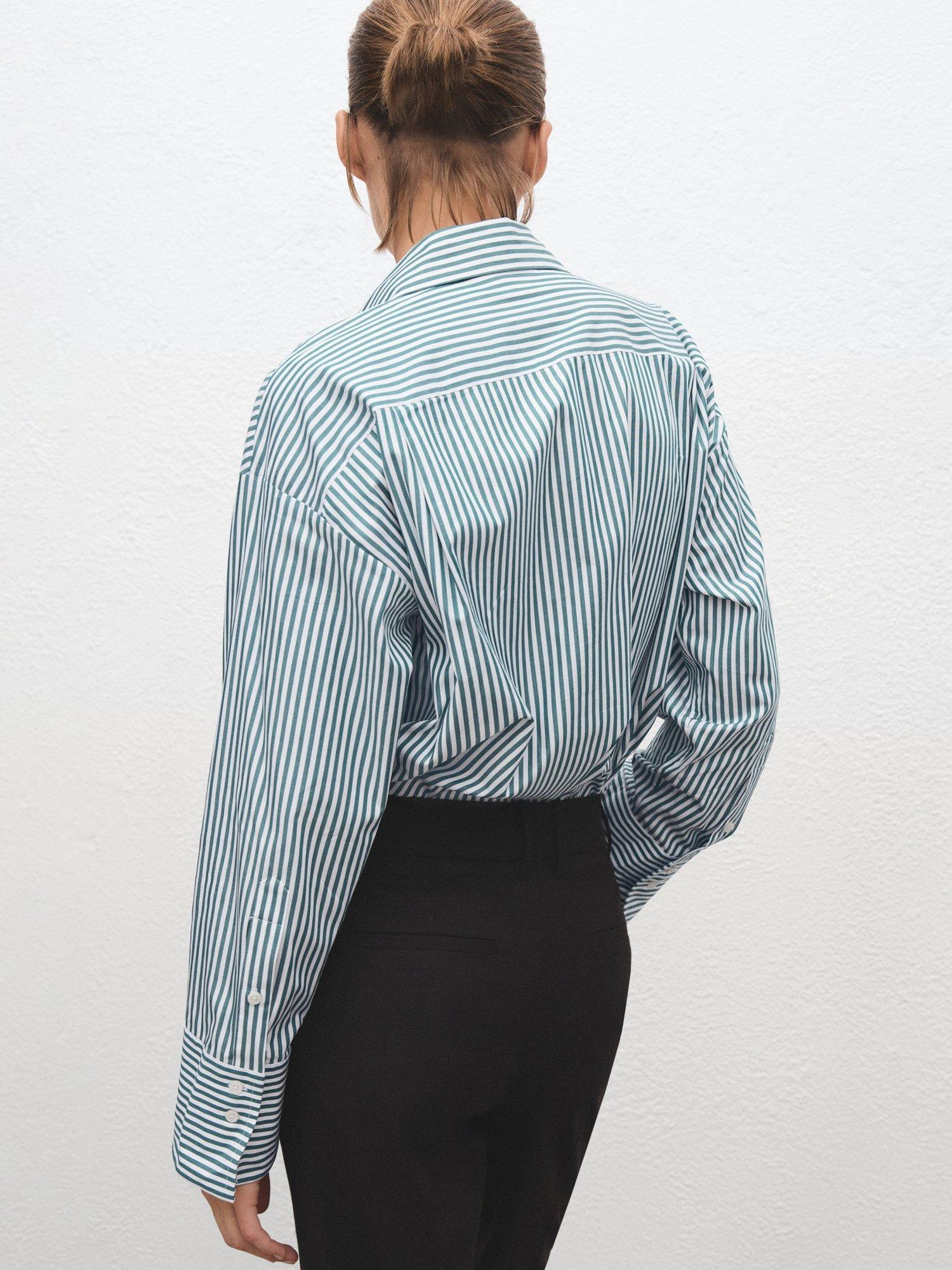Product image 4 of 8, which shows Mango Rialta Stripe Shirt, Green, 10