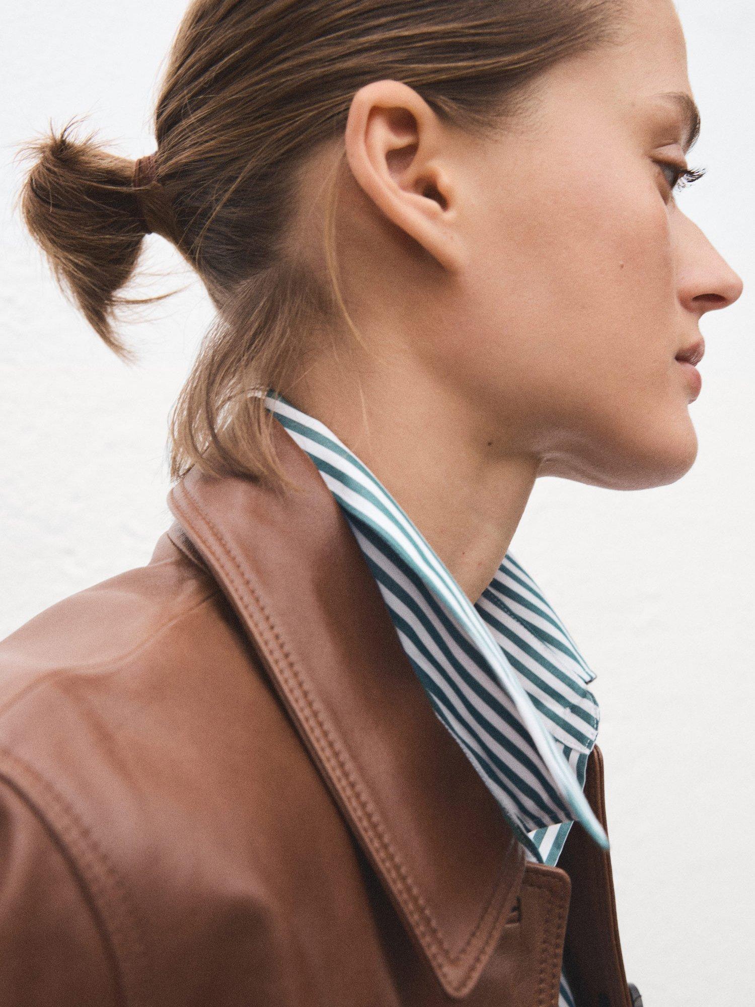 Product image 6 of 8, which shows Mango Rialta Stripe Shirt, Green, 10