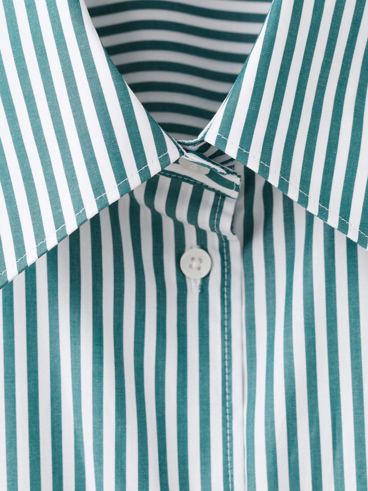 Product image 8 of 8, which shows Mango Rialta Stripe Shirt, Green, 10