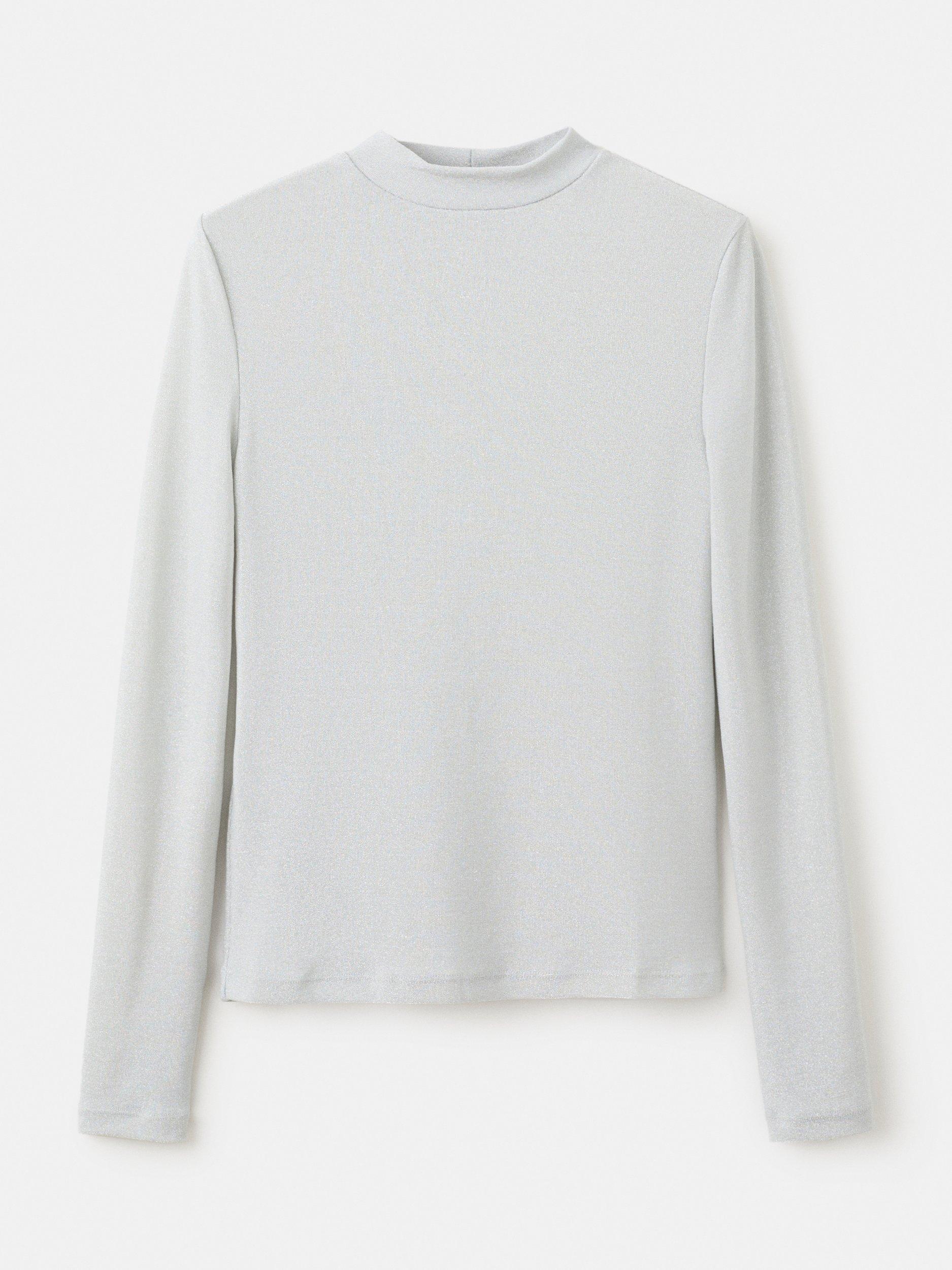 Product image 4 of 6, which shows Mango Slim Fit Shimmer Top, Grey, XS