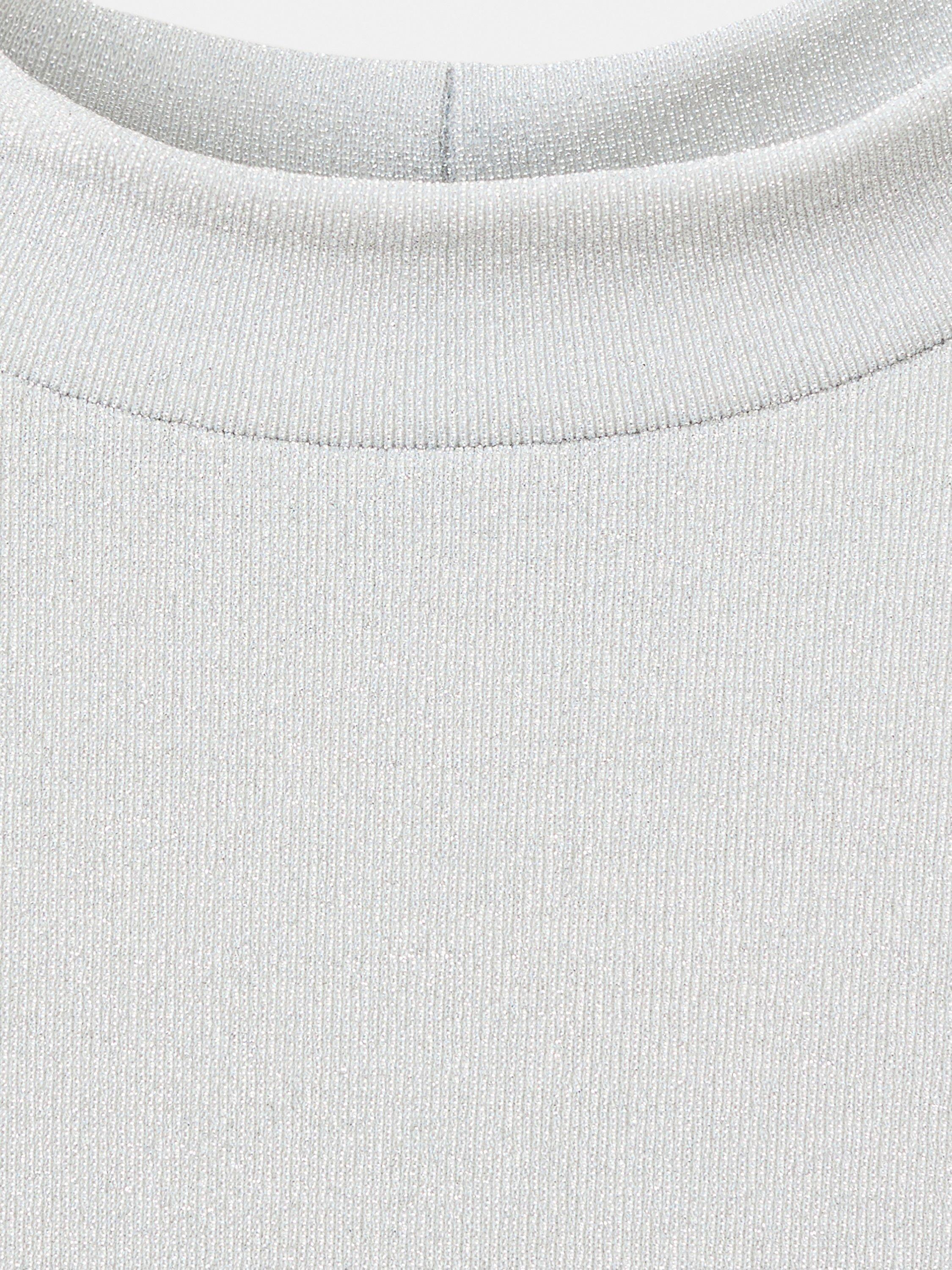 Product image 5 of 6, which shows Mango Slim Fit Shimmer Top, Grey, XS