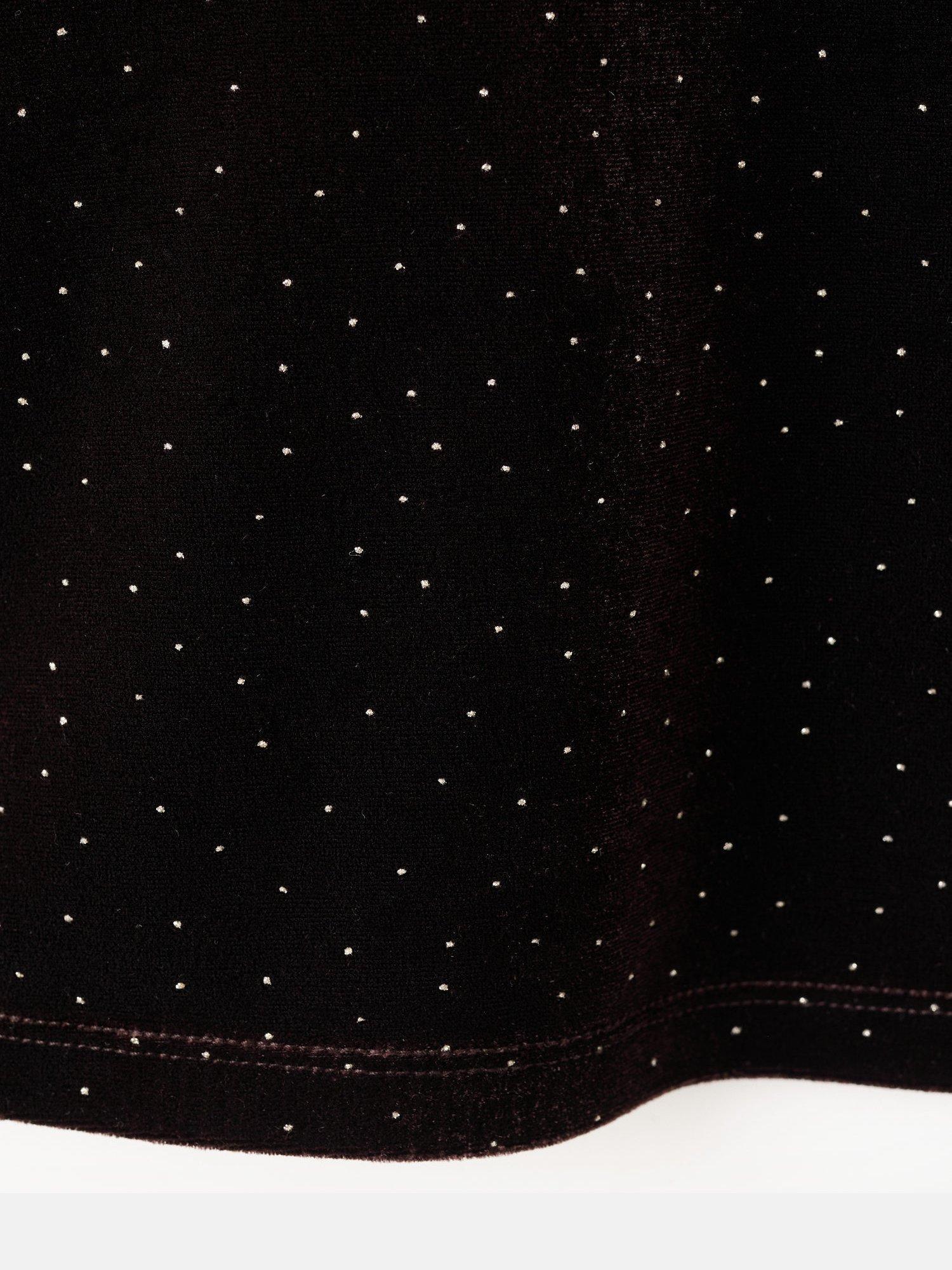 Product image 5 of 7, which shows Mango Virgo Polka Dot Long Sleeve Asymmetric Neck Top, Brown, XS