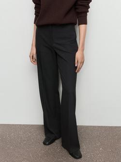 Mango Carlota Wide Leg Trousers, Grey, Grey