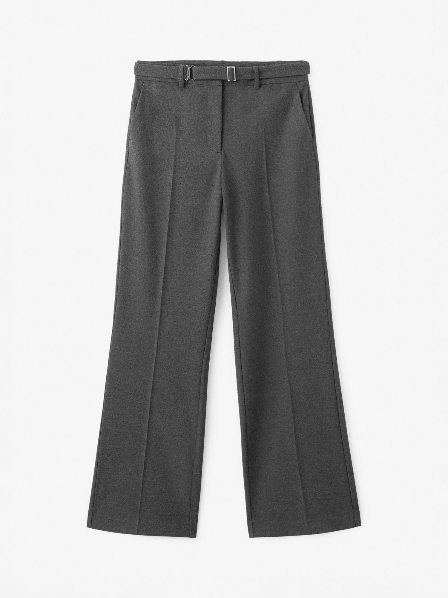 Product image 3 of 7, which shows Mango Carlota Wide Leg Trousers, Grey, 10