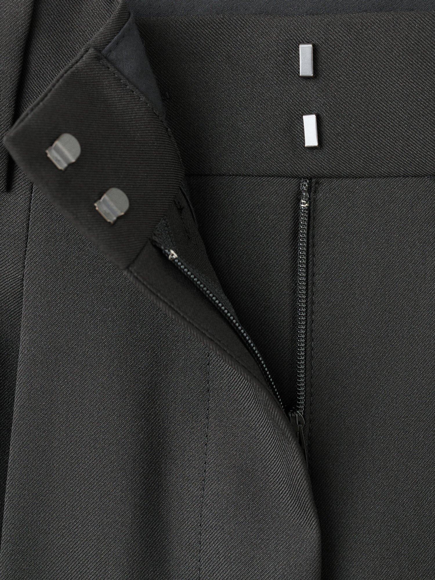 Product image 8 of 8, which shows Mango Garbo Pleat Tailored Trousers, Black, 18