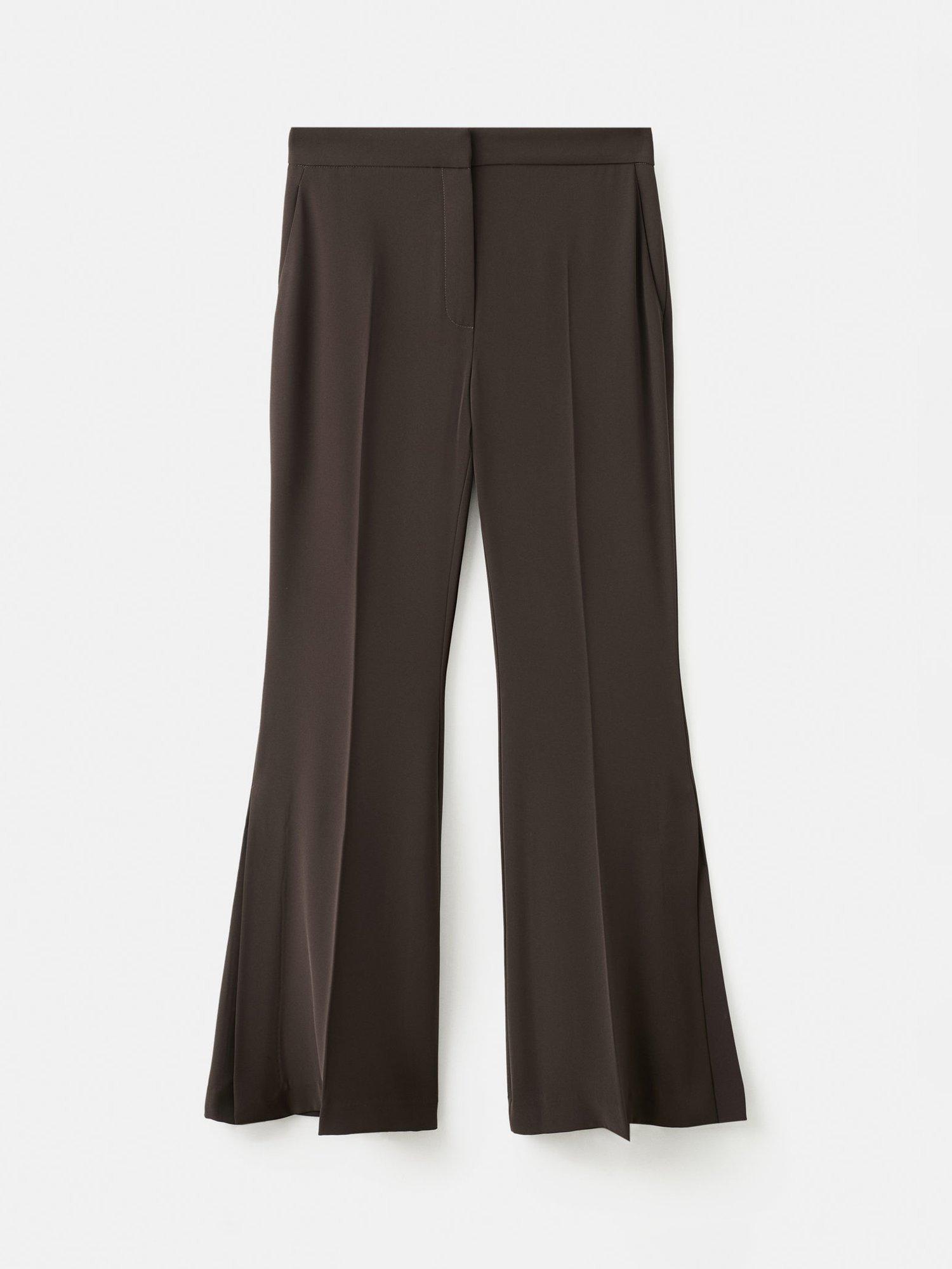 Product image 3 of 7, which shows Mango Greta Wide Leg Trousers, Brown, 10