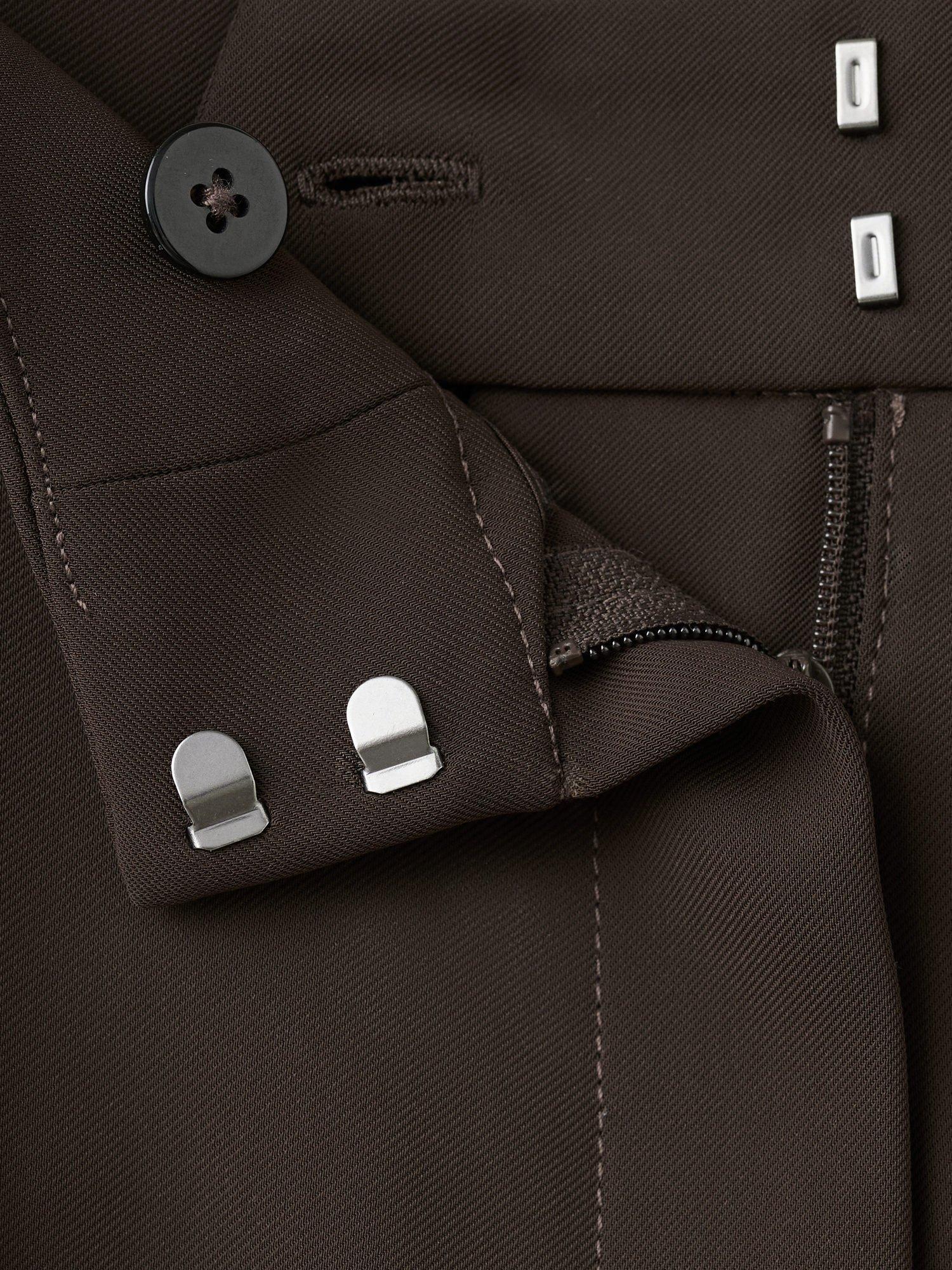 Product image 7 of 7, which shows Mango Greta Wide Leg Trousers, Brown, 10