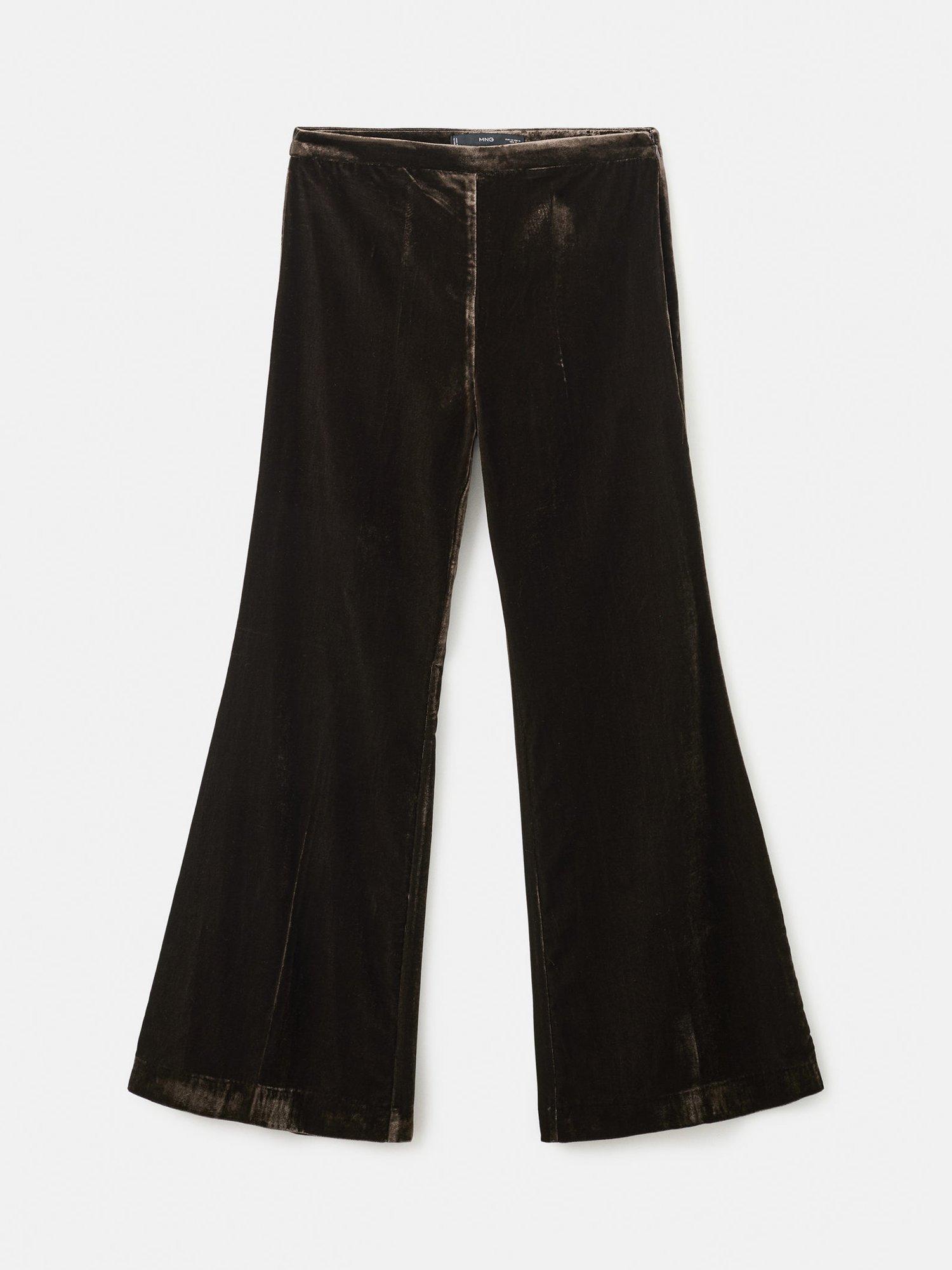 Product image 3 of 8, which shows Mango Pepper Velvet Trousers, Dark Brown, 10