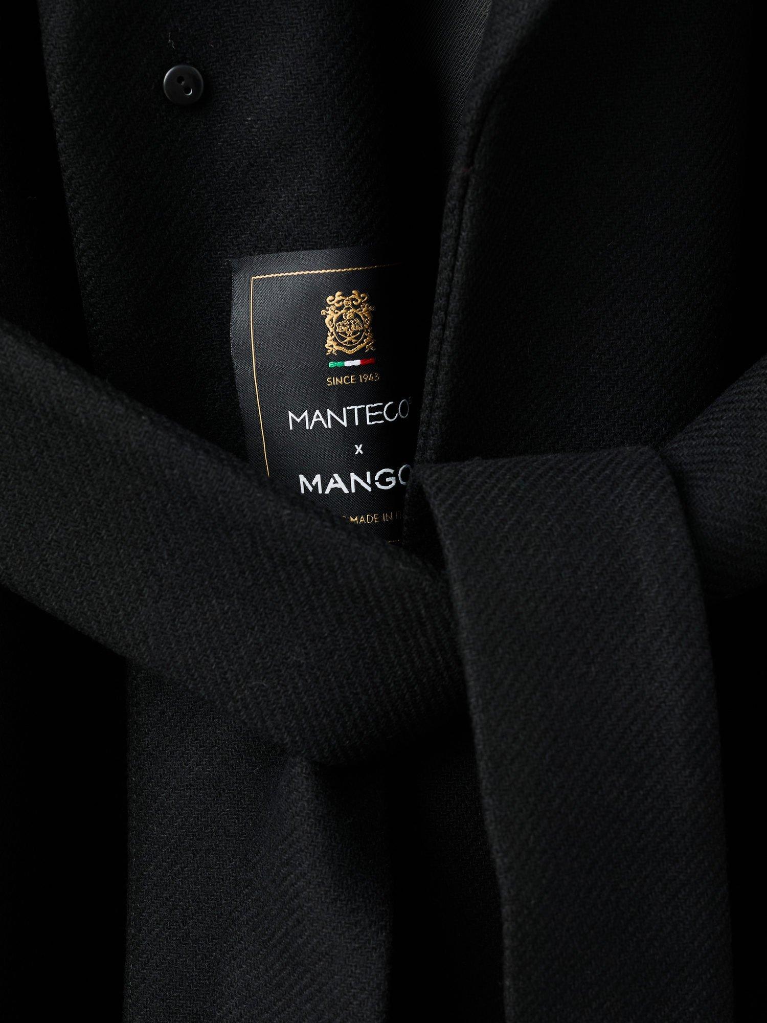 Product image 5 of 6, which shows Mango Dolce Wool Blend Faux Fur Coat, Black, XXXL