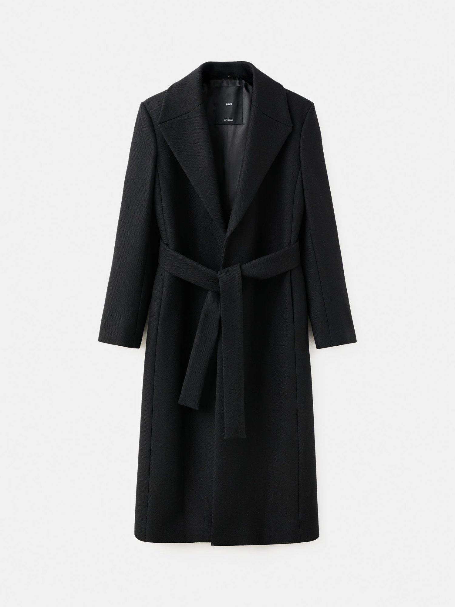 Product image 6 of 6, which shows Mango Dolce Wool Blend Faux Fur Coat, Black, XXXL