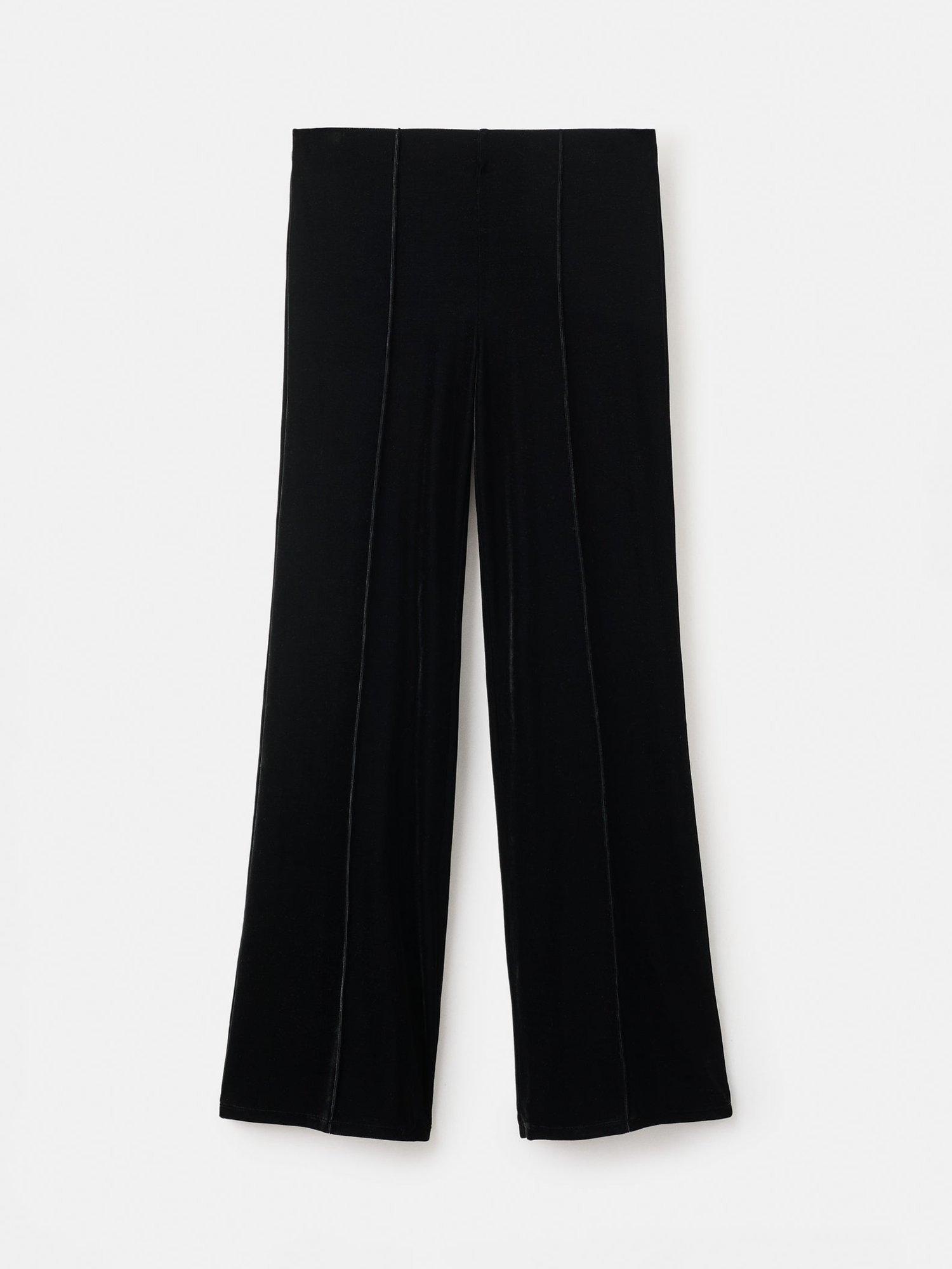 Product image 3 of 8, which shows Mango Nara Velvet Flared Trousers, Black, 5XL
