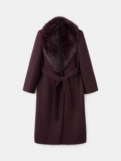 Mango Dolce Wool Rich Coat, Dark Red, Dark Red