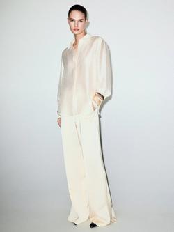 Mango Rhinestone Satin Shirt - view 2, Light Beige