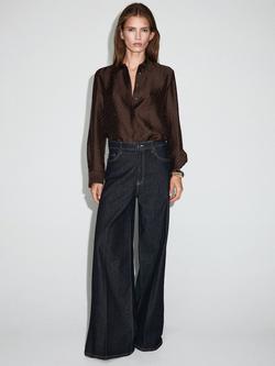 Mango Rhinestone Satin Shirt - view 2, Brown