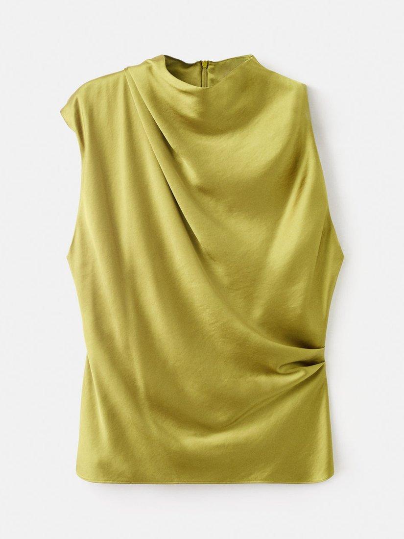 Product image 3 of 7, which shows Mango Sunset Drape Top, Yellow, 10