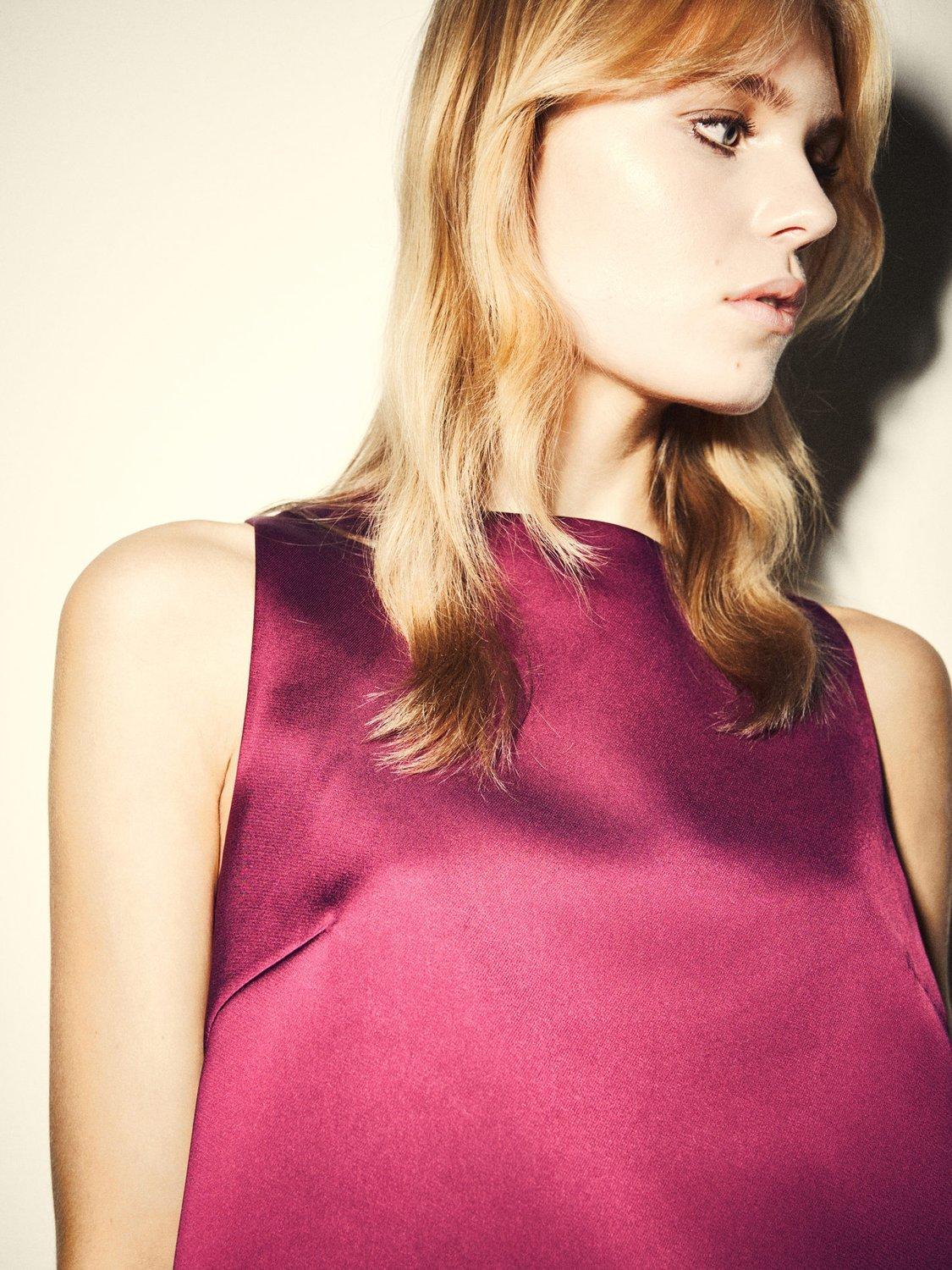 Product image 6 of 7, which shows Mango Jackieo Sleeveless Satin Top, Grapefruit, L