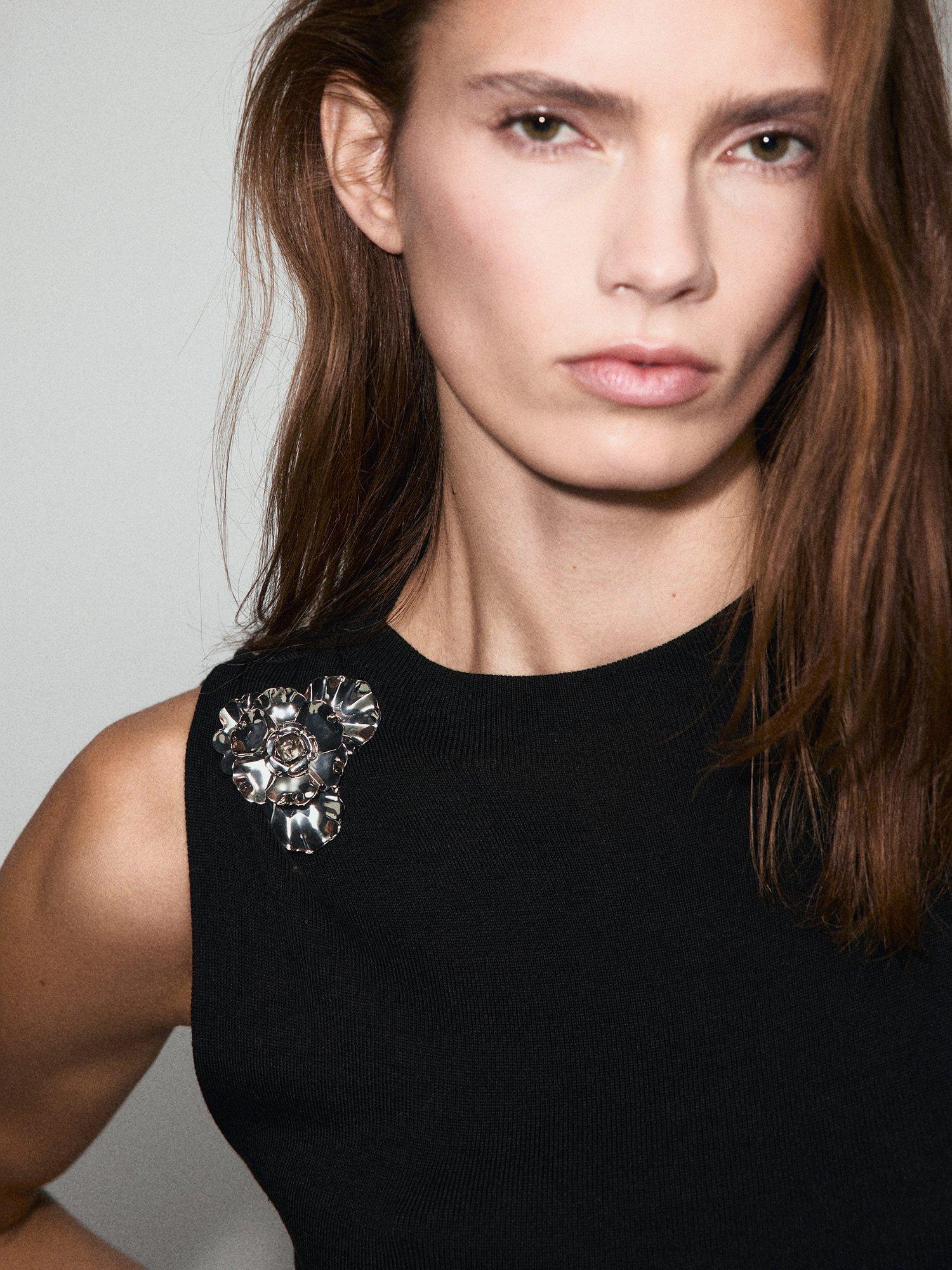 Product image 6 of 8, which shows Mango Tapies Cotton Blend Sleeveless Tank Top, Black, XXXL