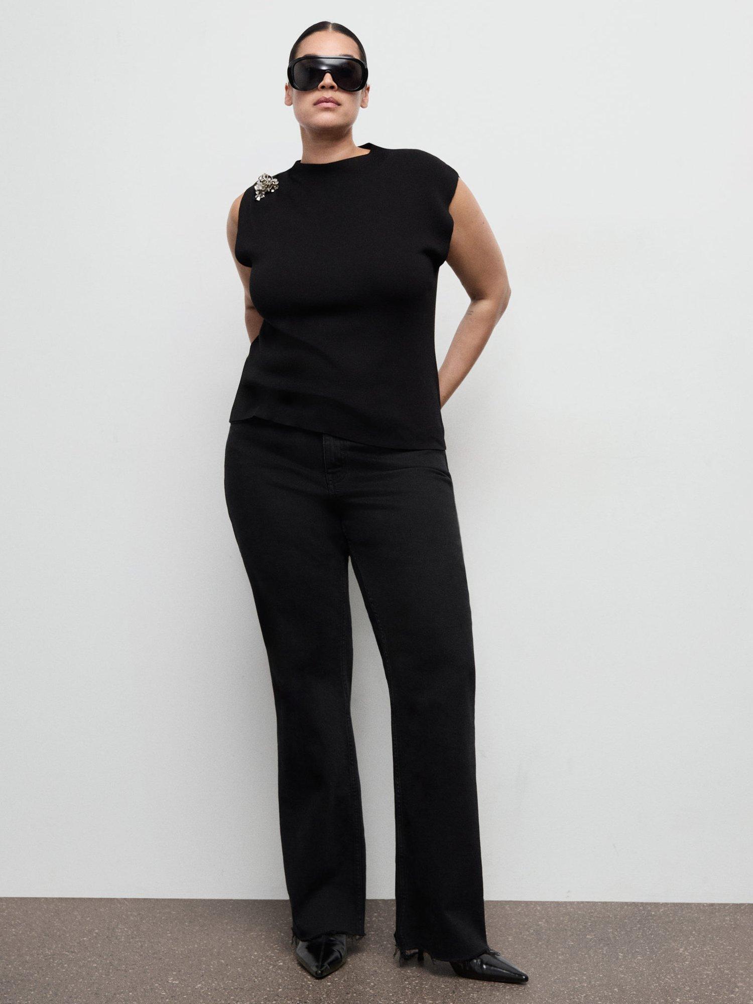 Product image 7 of 8, which shows Mango Tapies Cotton Blend Sleeveless Tank Top, Black, XXXL