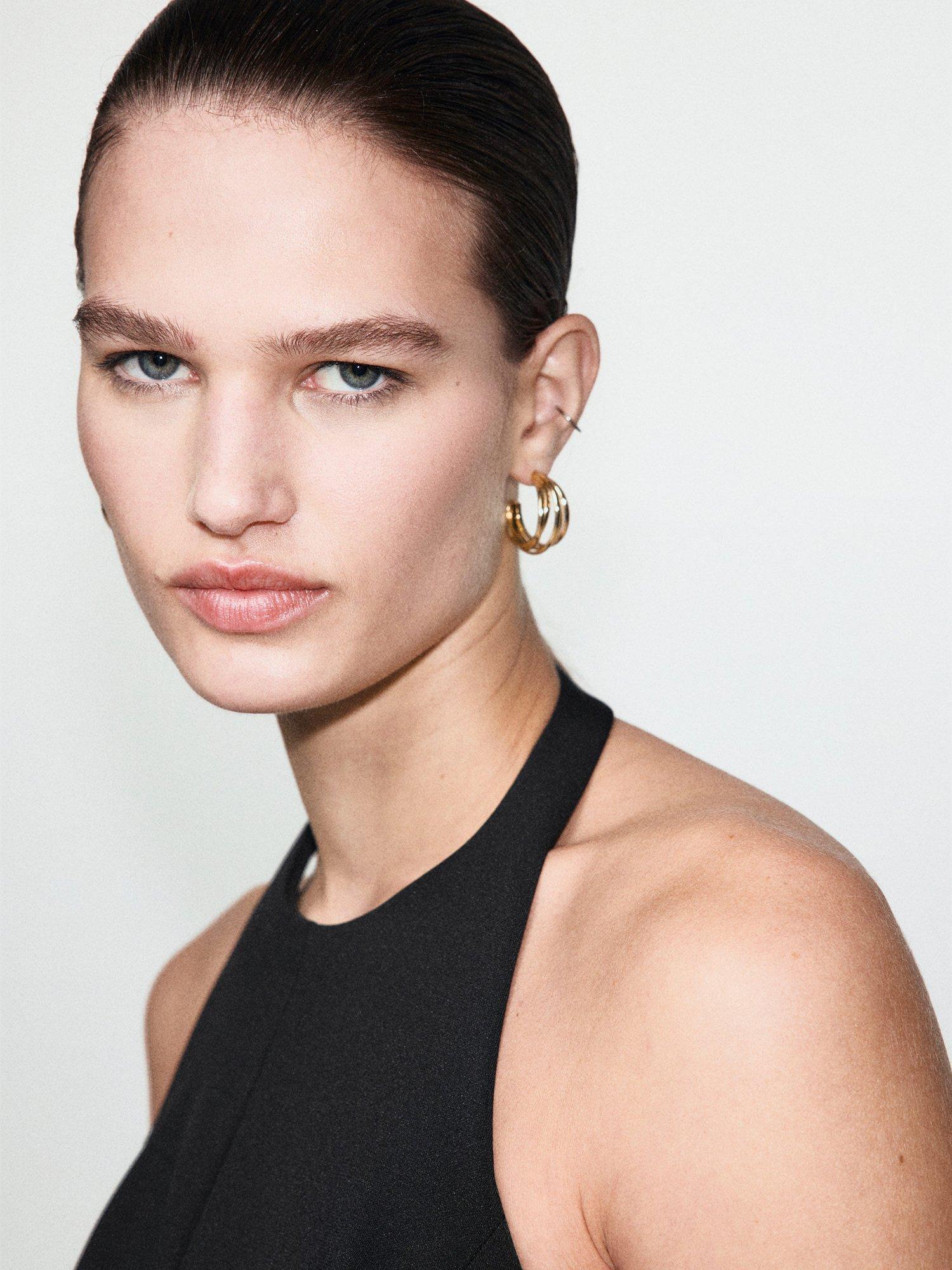 Product image 6 of 8, which shows Mango Peplum Halterneck Top, Black, L