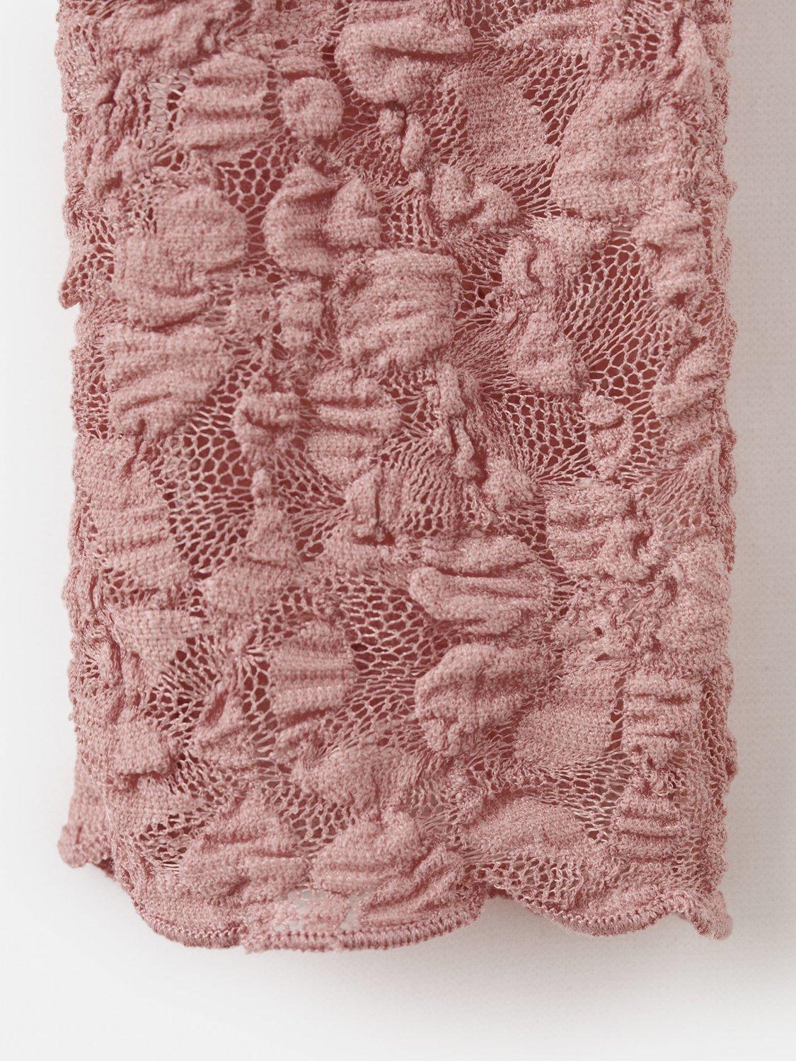 Product image 5 of 8, which shows Mango Lace Perkins Neck T-Shirt, Pastel Pink, L