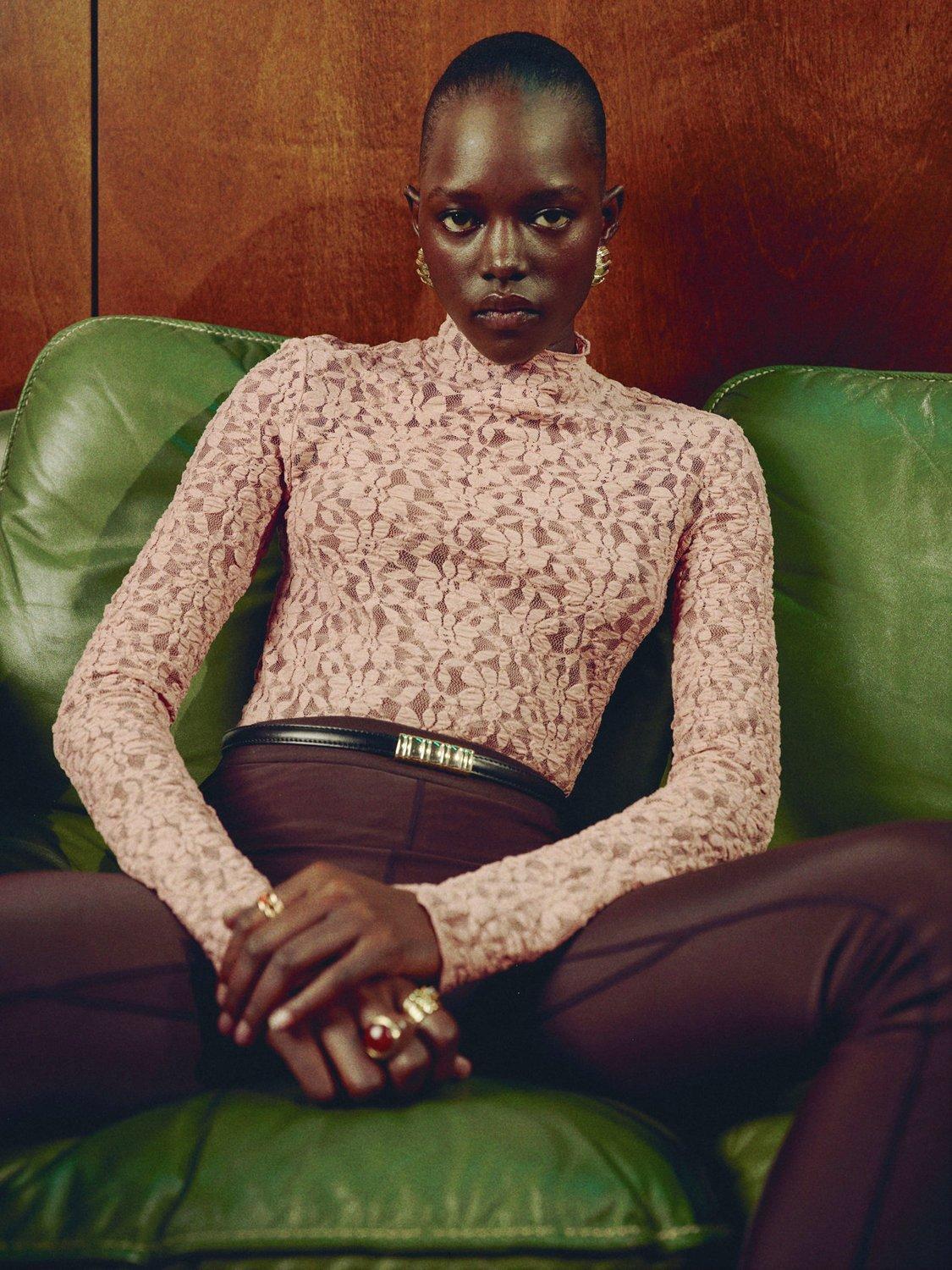 Product image 7 of 8, which shows Mango Lace Perkins Neck T-Shirt, Pastel Pink, L