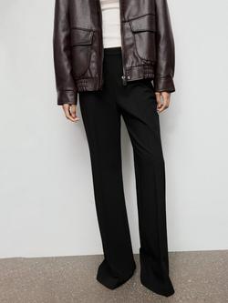 Mango High Waist Flared Trousers, Black, Black