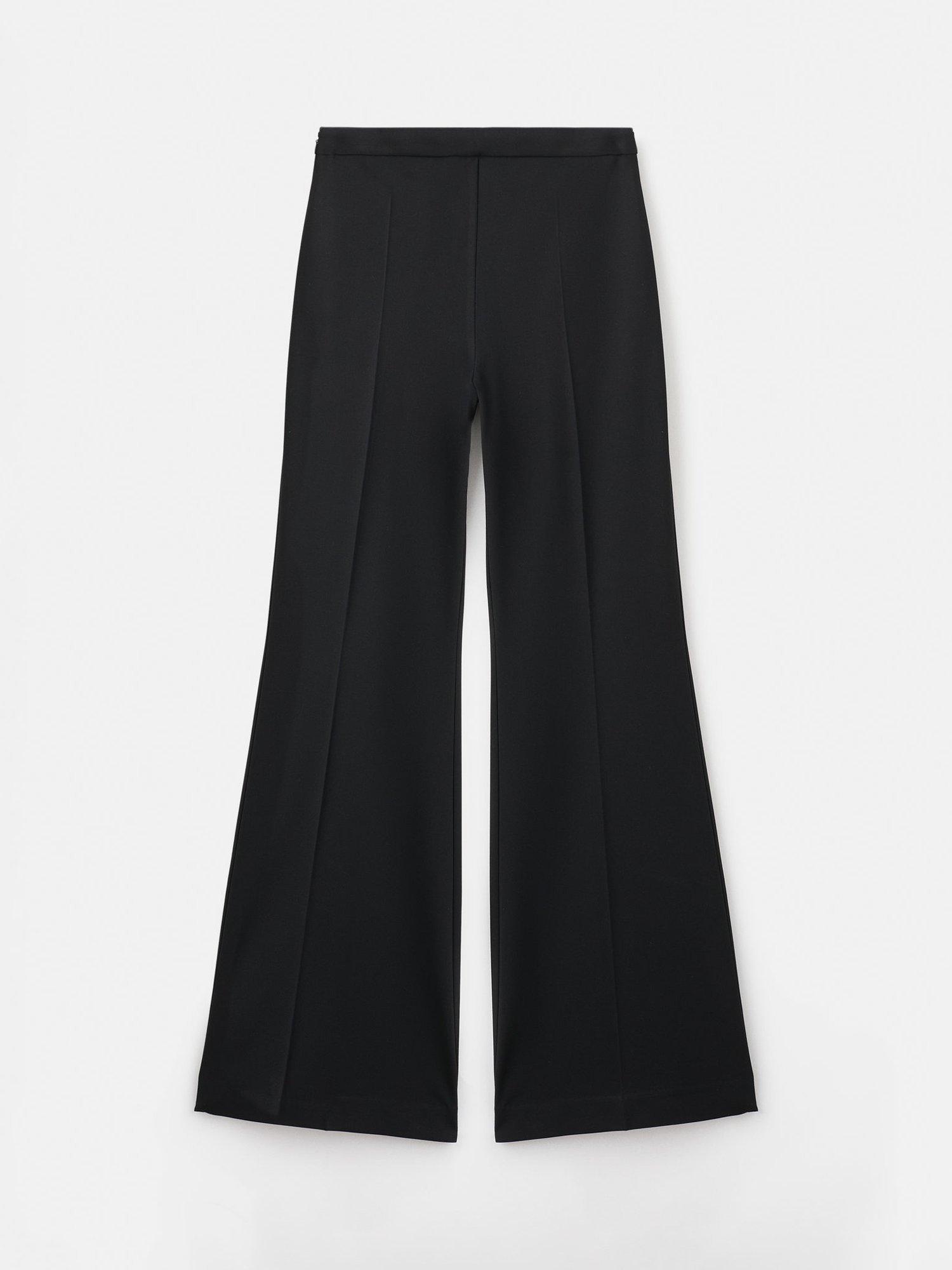 Product image 3 of 7, which shows Mango High Waist Flared Trousers, Black, 6