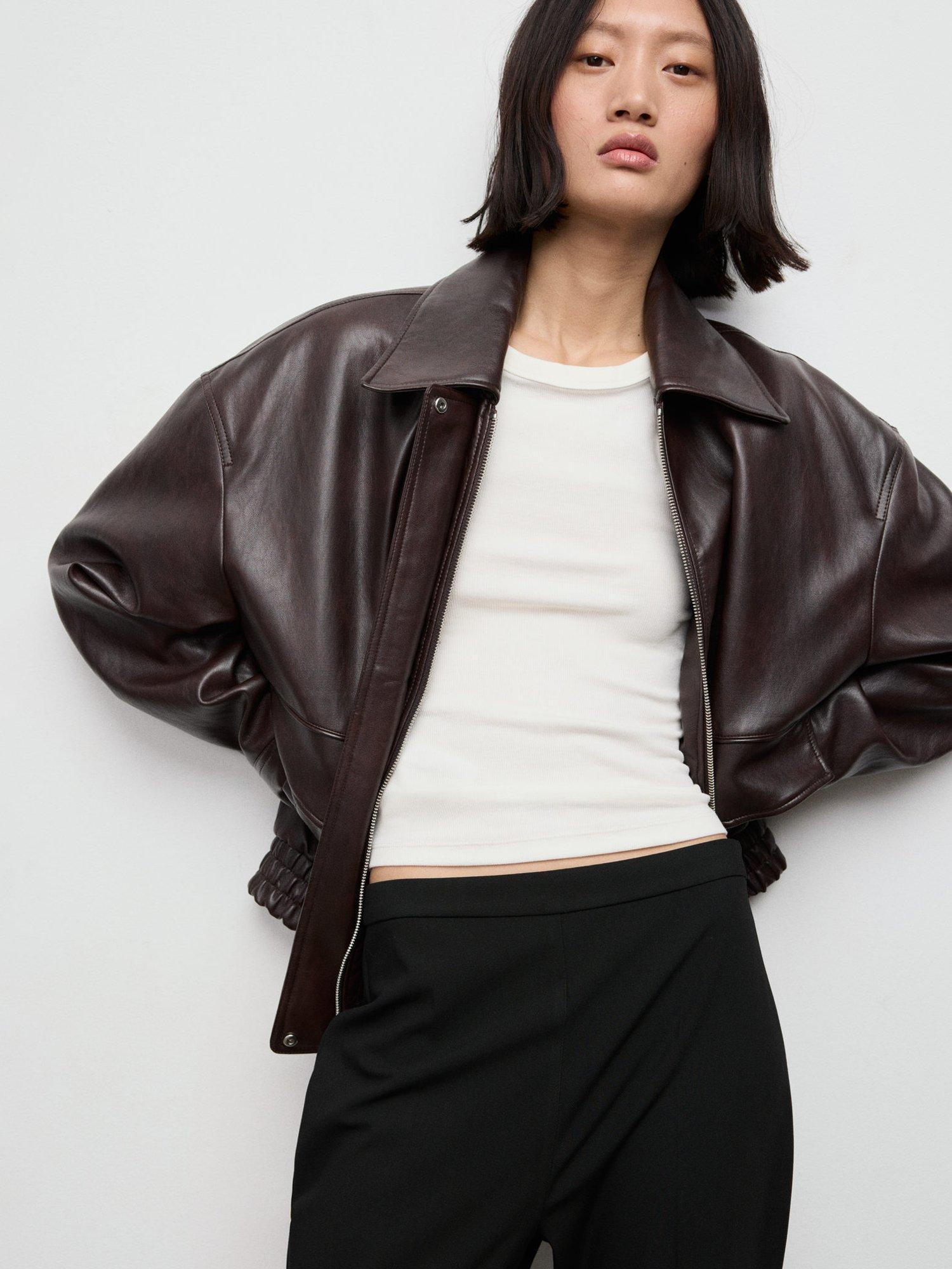 Product image 6 of 7, which shows Mango High Waist Flared Trousers, Black, 6