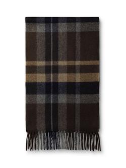 Charles Tyrwhitt Check Cashmere Scarf, Brown Chocolate, Brown Chocolate