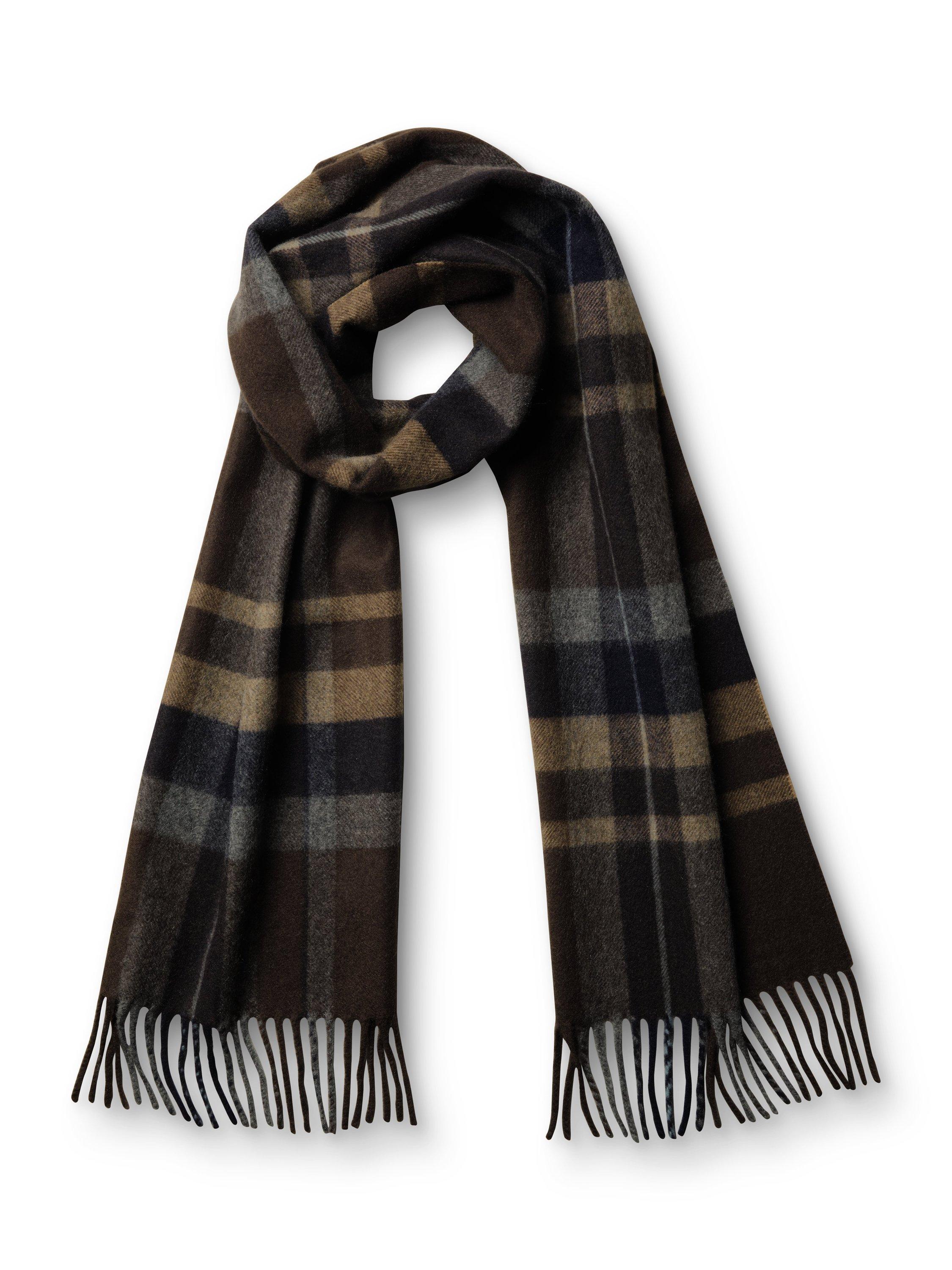 Charles Tyrwhitt Check Cashmere Scarf, Brown Chocolate