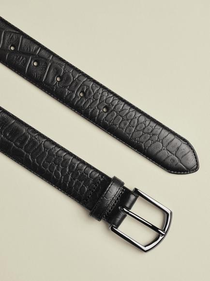 Charles Tyrwhitt Italian Leather Belt, Black - view 2, Black