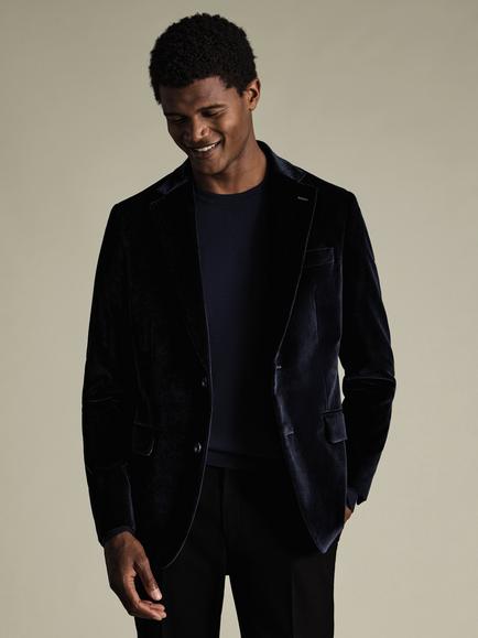 Charles Tyrwhitt Single Breasted Cotton Blazer, Navy, Navy